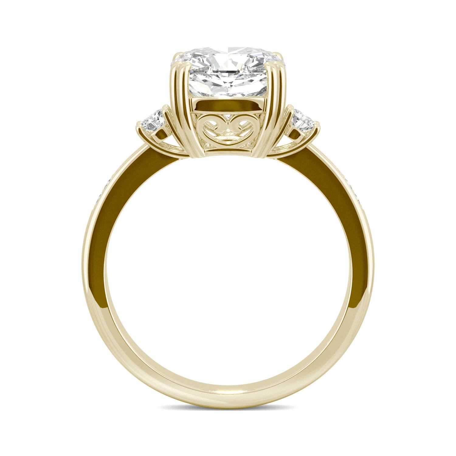 2.54 CTW DEW Cushion Moissanite Seven-Stone Ring in 14K Yellow Gold