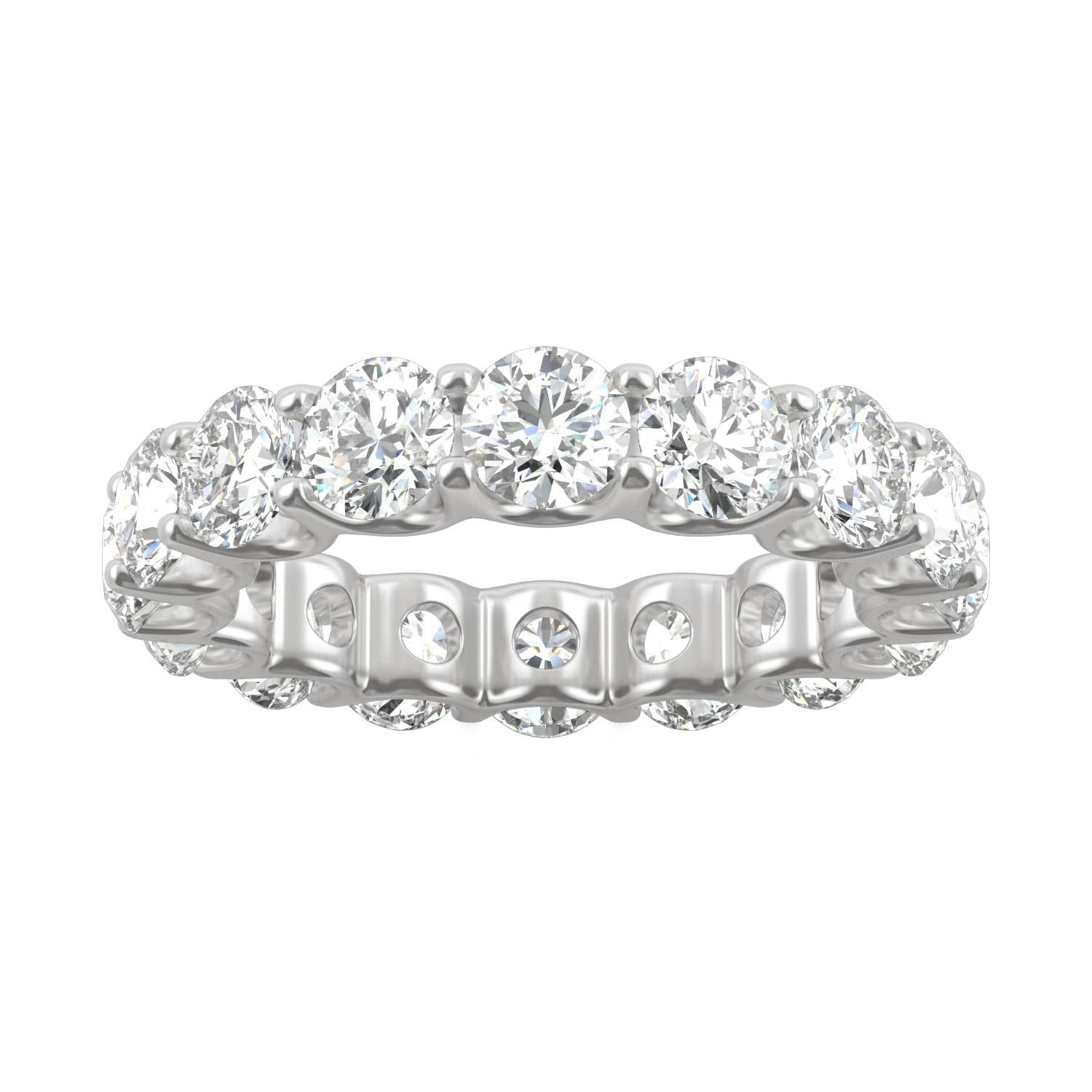 5.28 CTW DEW Round Moissanite Eternity Band in 14K White Gold