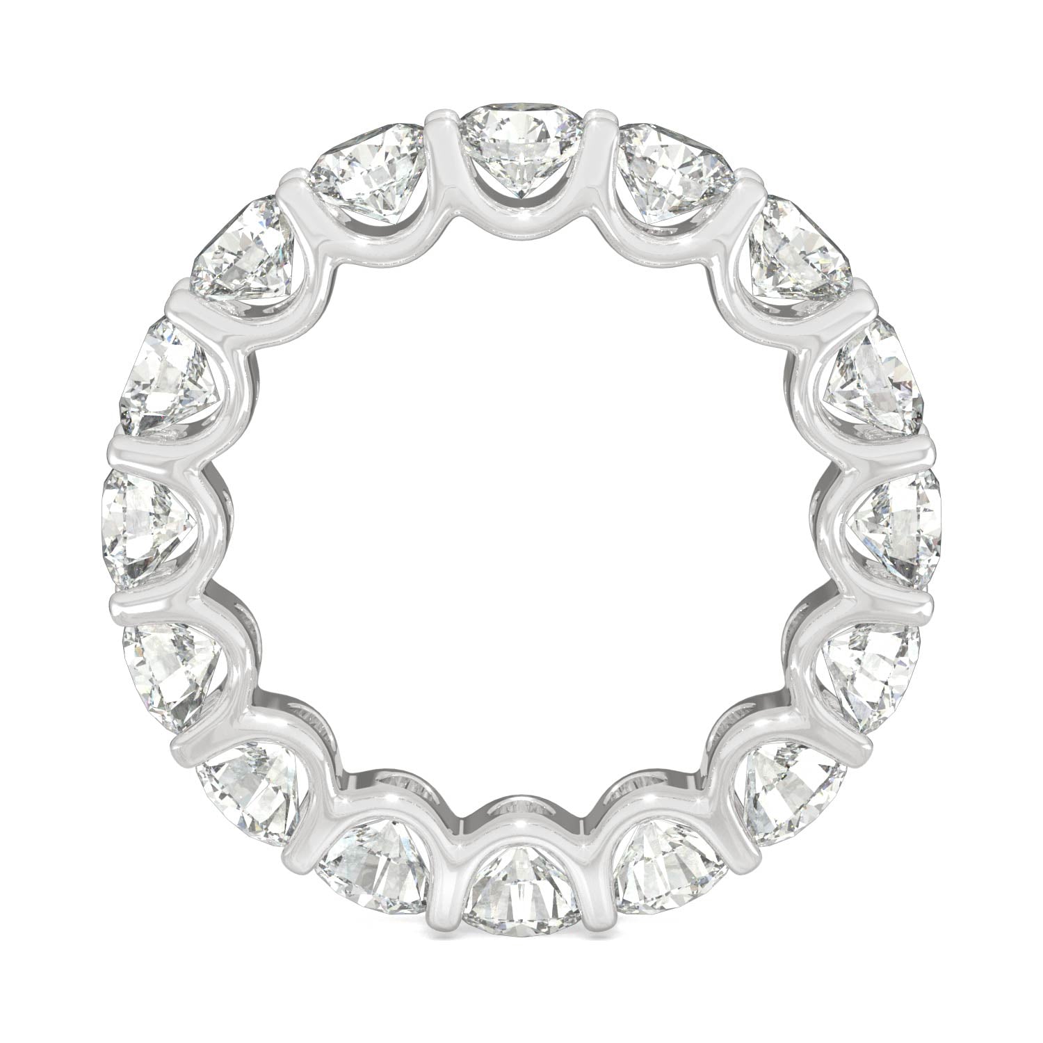 5.28 CTW DEW Round Moissanite Eternity Band in 14K White Gold