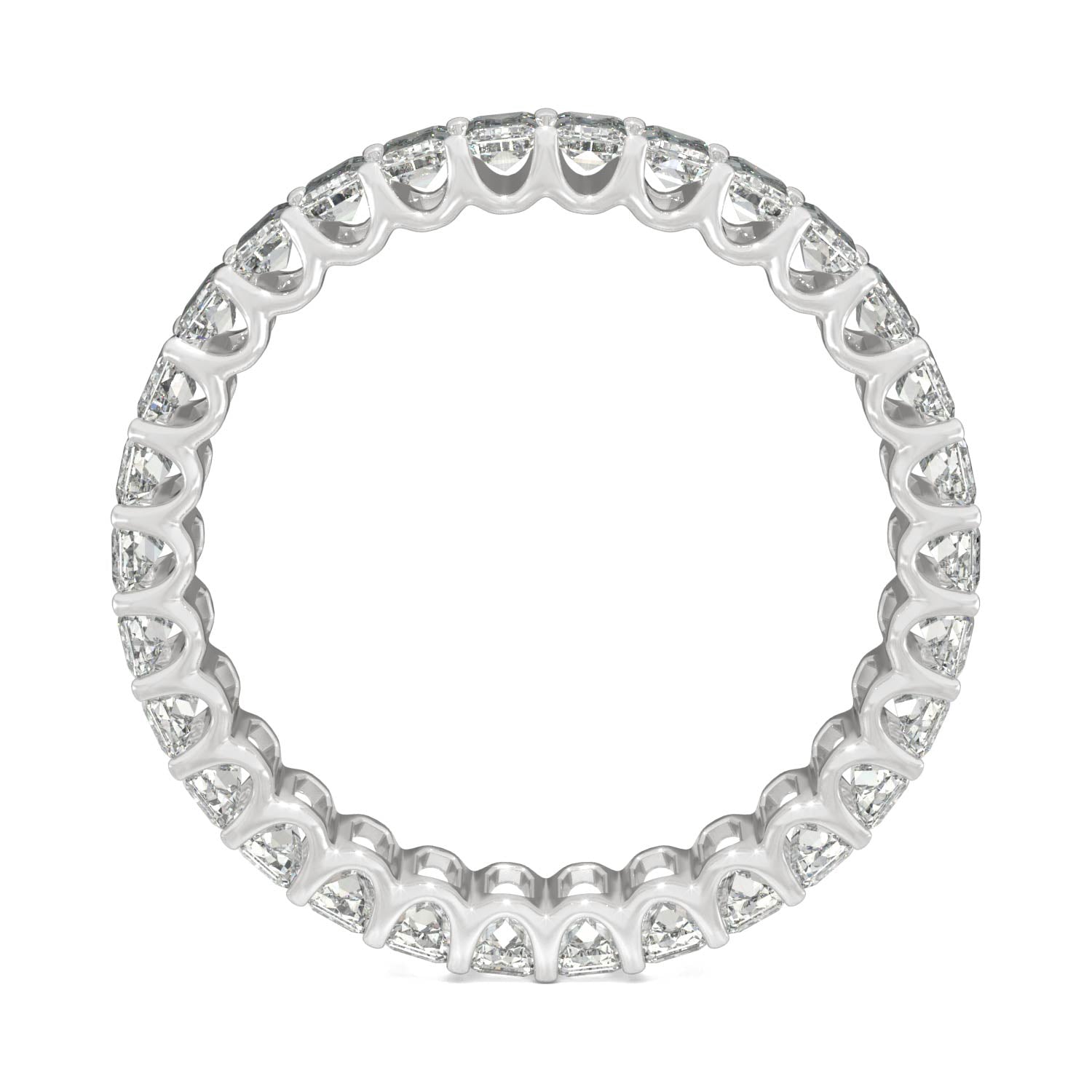 3.00 CTW DEW Emerald Moissanite Eternity Band in 14K White Gold