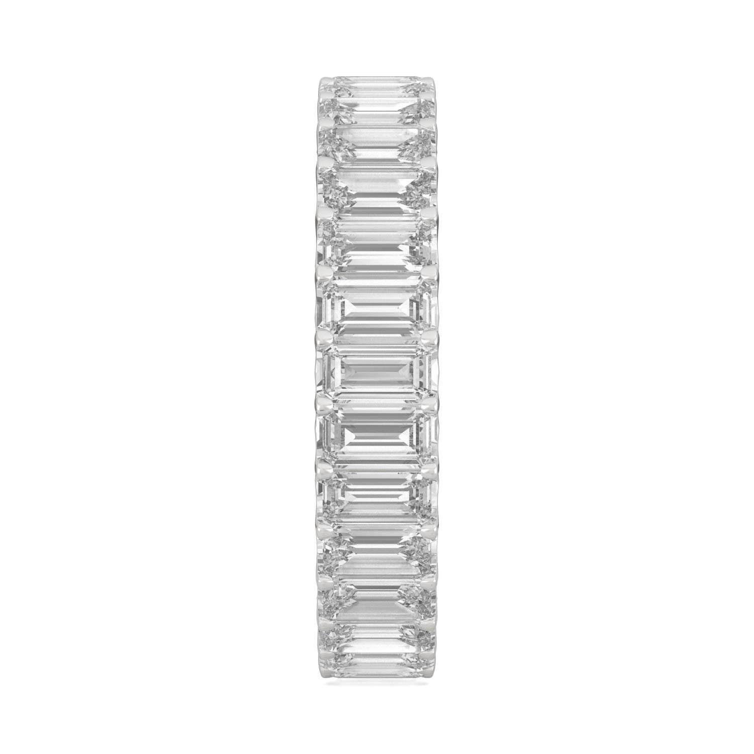 3.00 CTW DEW Emerald Moissanite Eternity Band in 14K White Gold