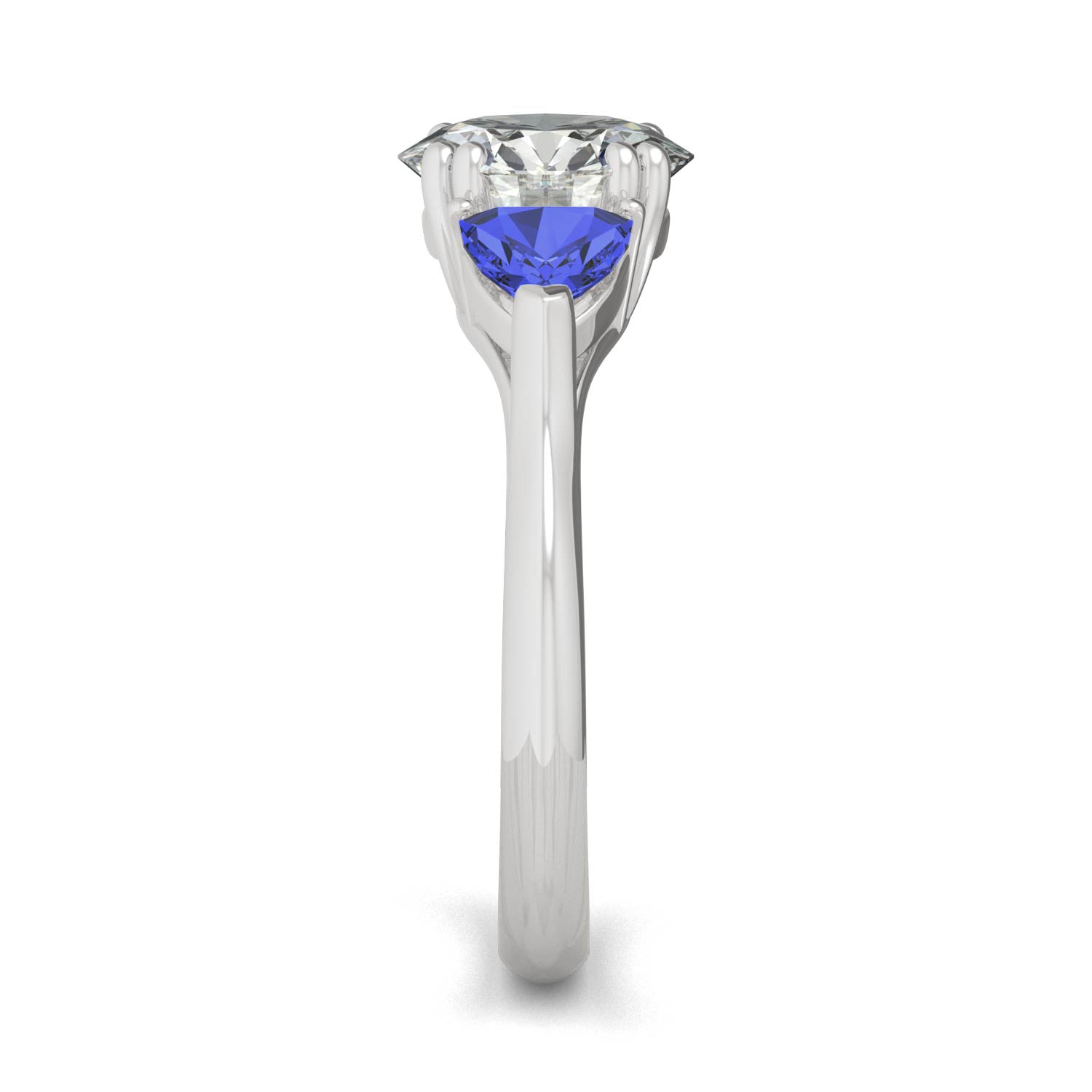 3.00 CTW DEW Round Moissanite Engagement Ring in 14K White Gold