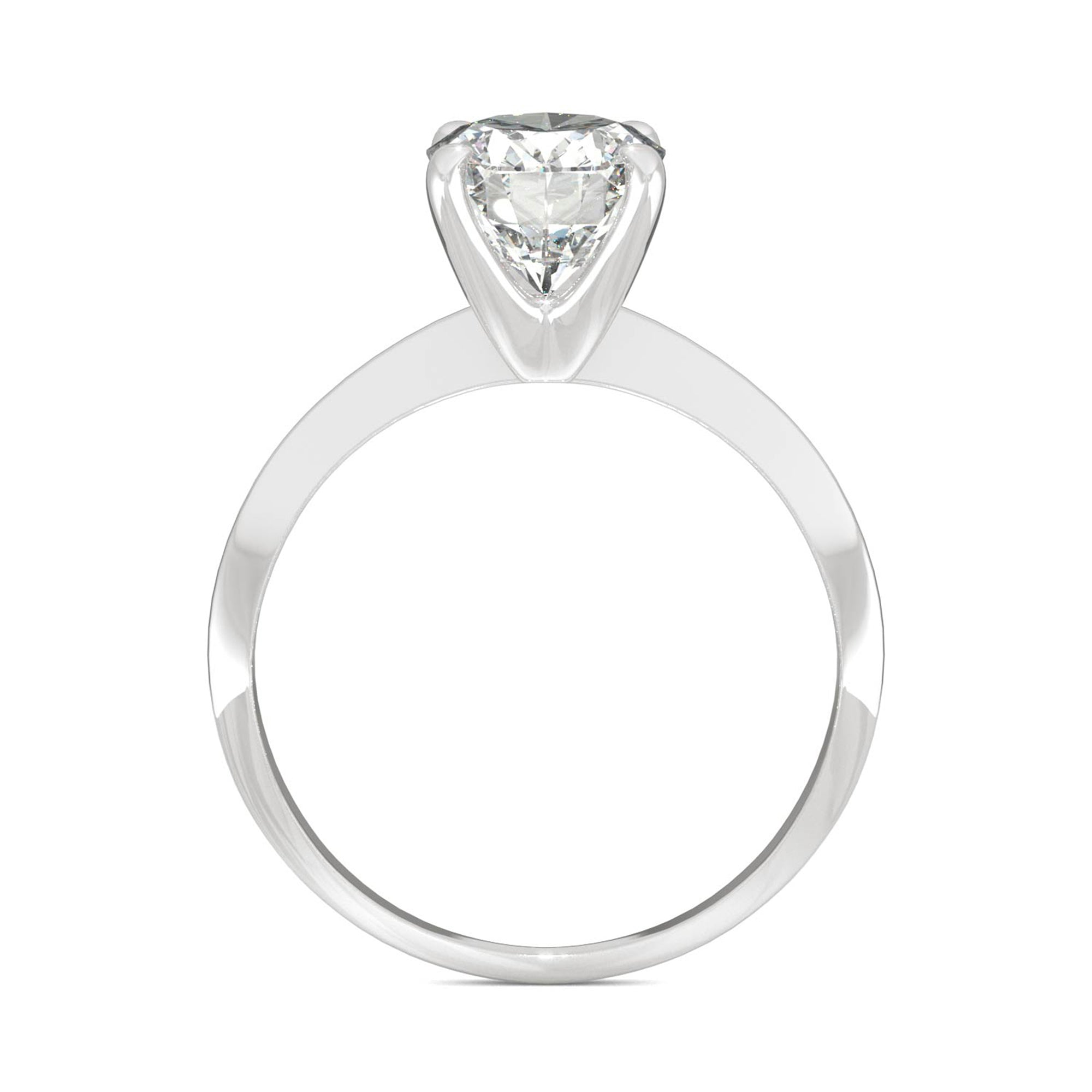2.10 CTW DEW Oval Moissanite Solitaire Engagement Ring in 14K White Gold