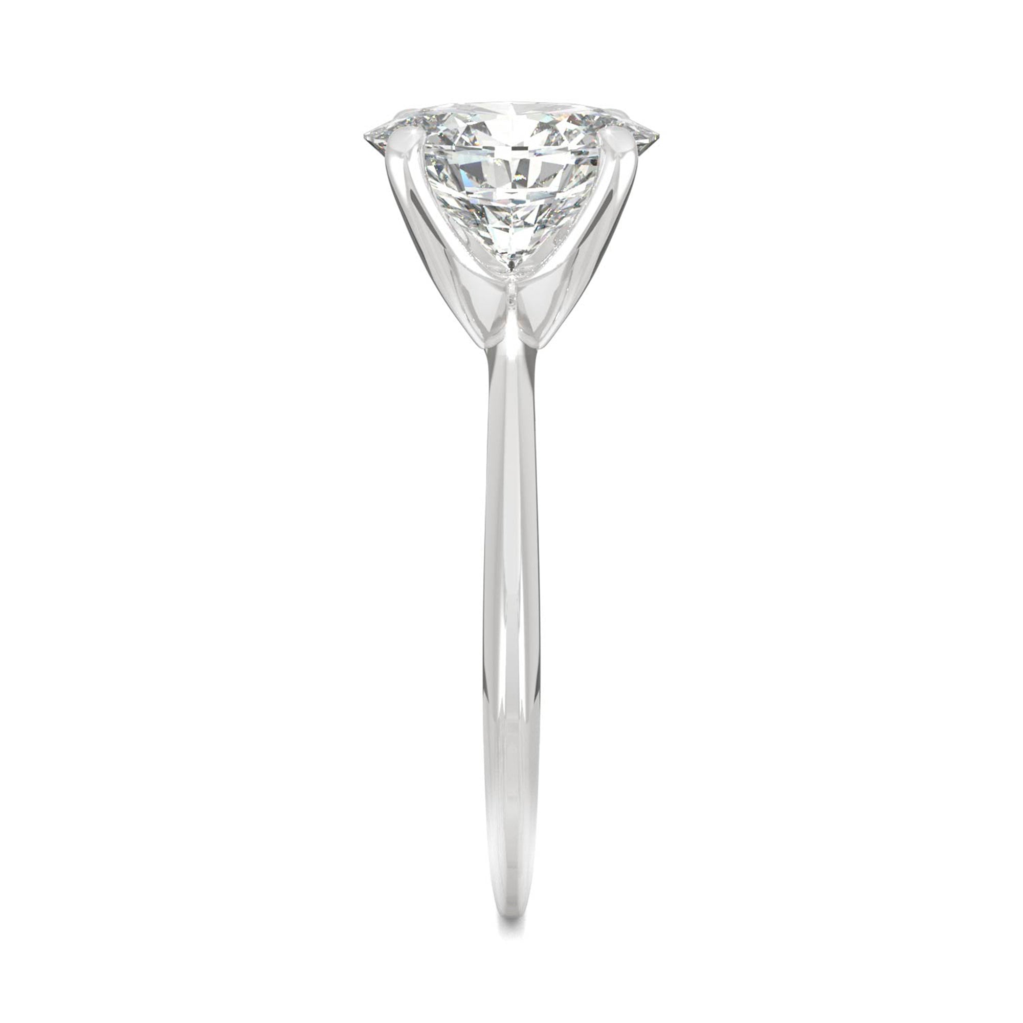 2.10 CTW DEW Oval Moissanite Solitaire Engagement Ring in 14K White Gold
