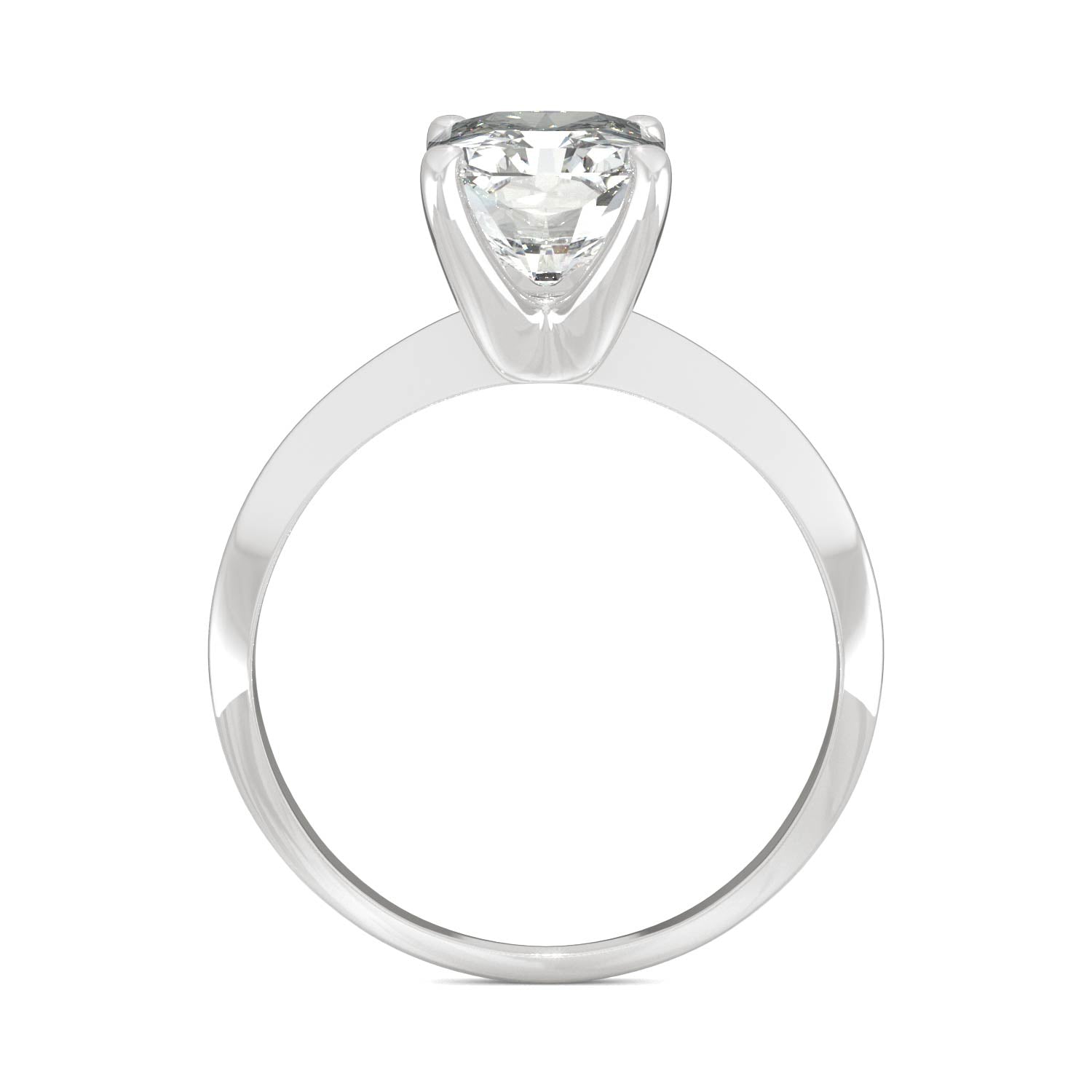2.70 CTW DEW Radiant Moissanite Solitaire Engagement Ring in 14K White Gold