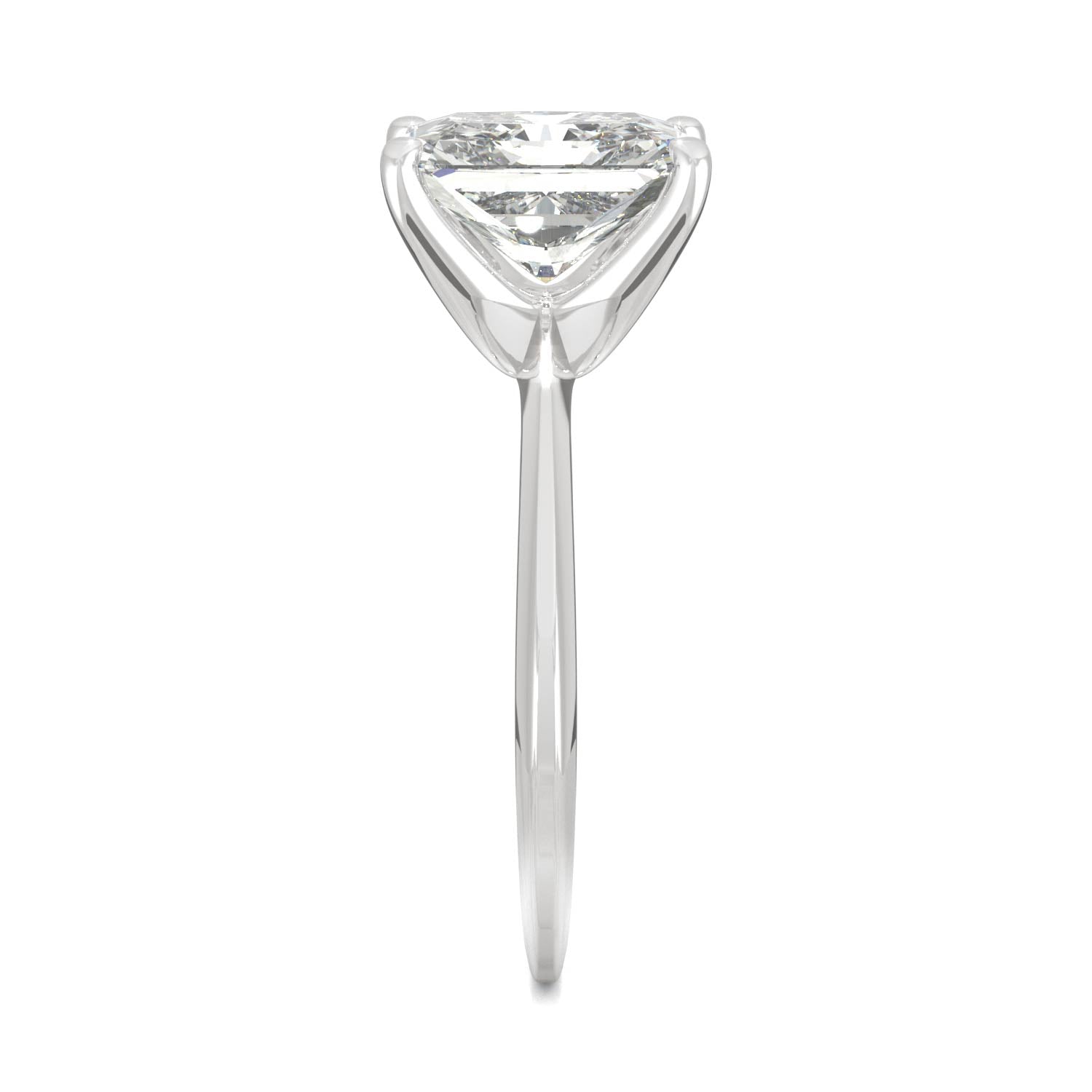2.70 CTW DEW Radiant Moissanite Solitaire Engagement Ring in 14K White Gold