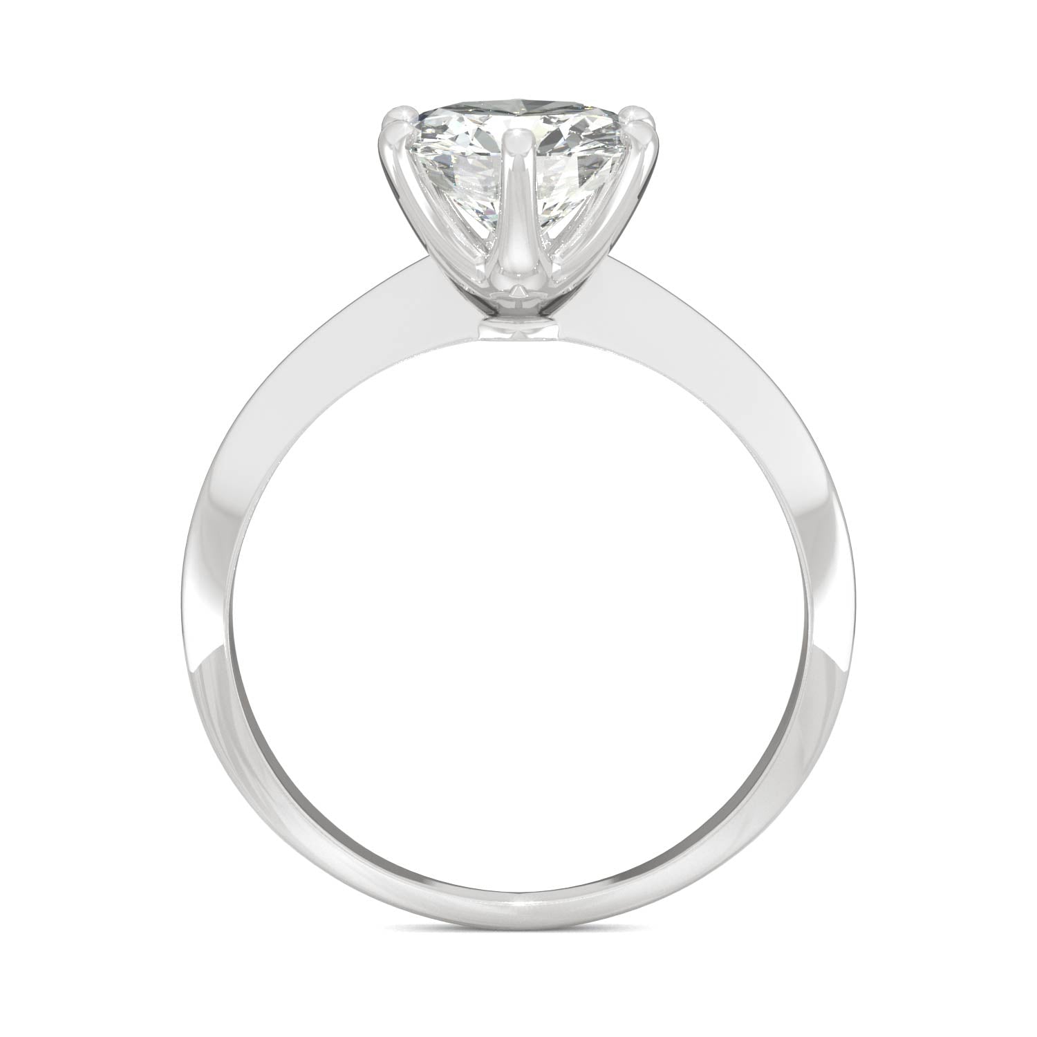 1.90 CTW DEW Round Moissanite Six-Prong Solitaire Engagement Ring in 14K White Gold