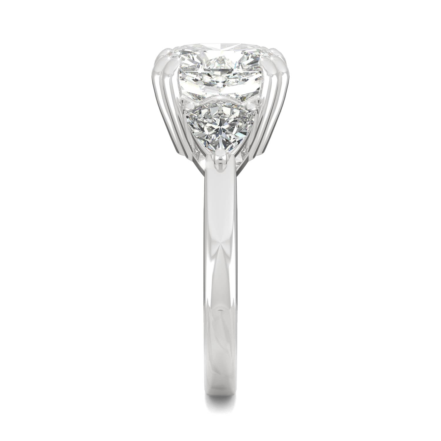 5.00 CTW DEW Cushion Moissanite Engagement Ring in 14K White Gold