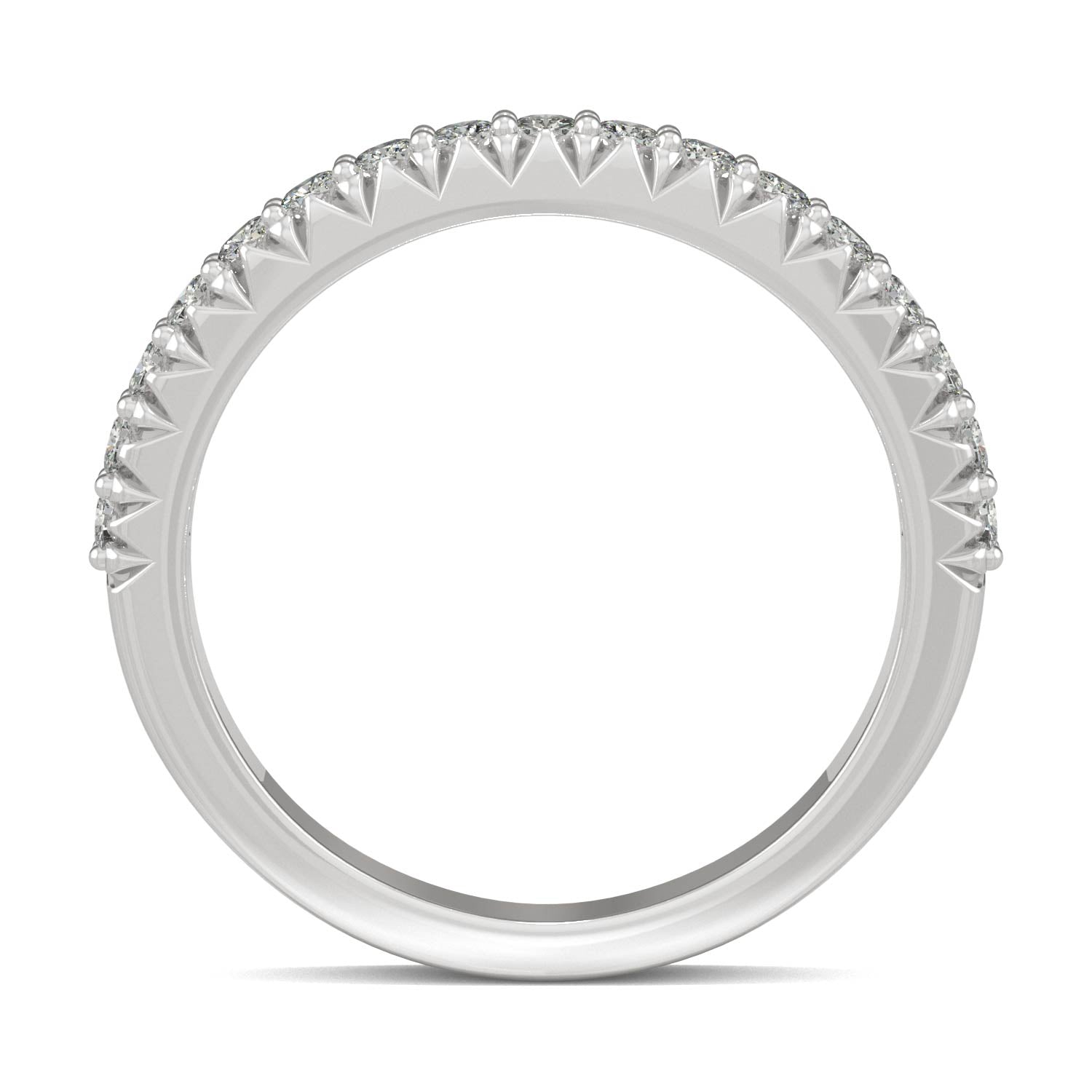 0.34 CTW DEW Round Moissanite Stackable Ring in 14K White Gold