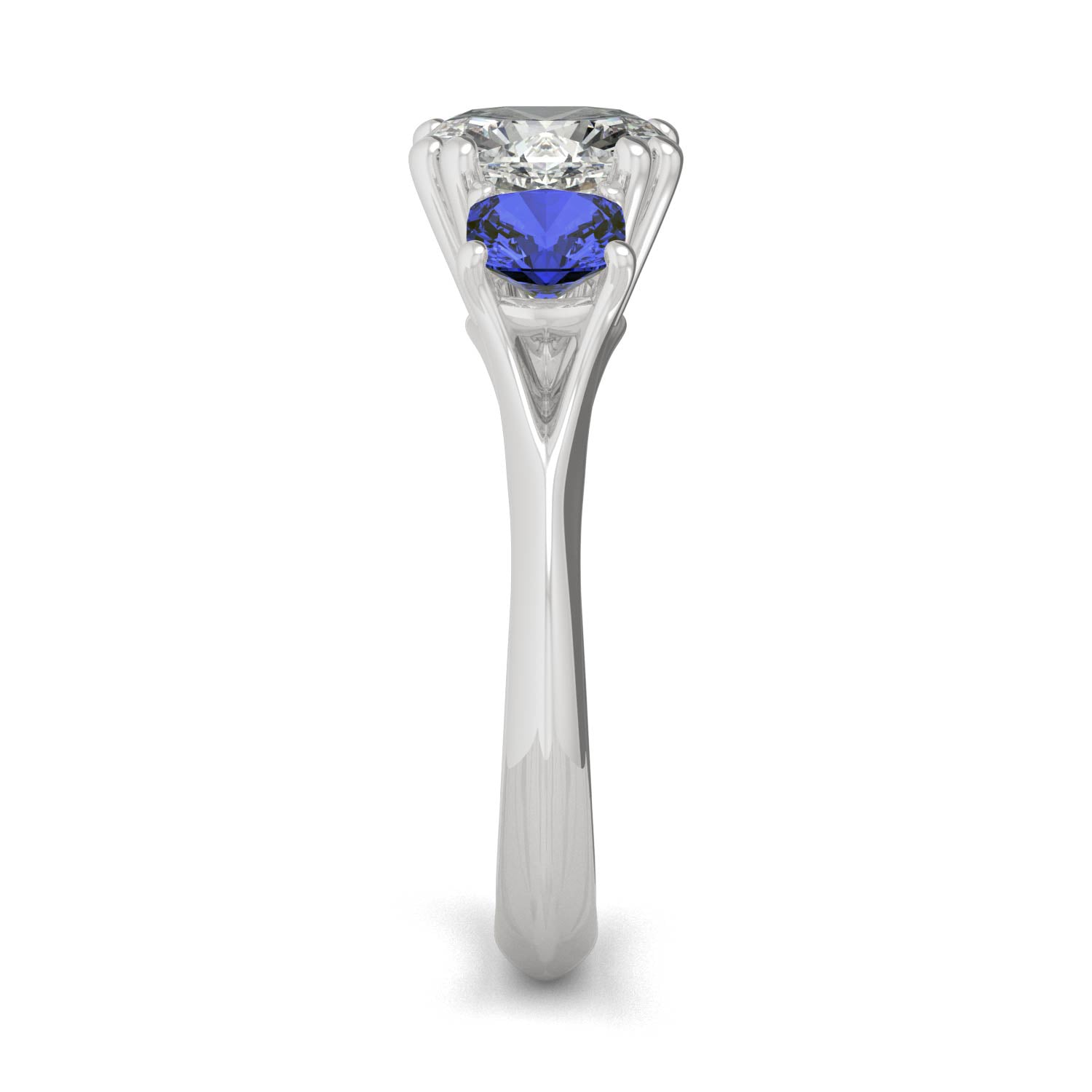 3.40 CTW DEW Cushion Moissanite Engagement Ring in 14K White Gold