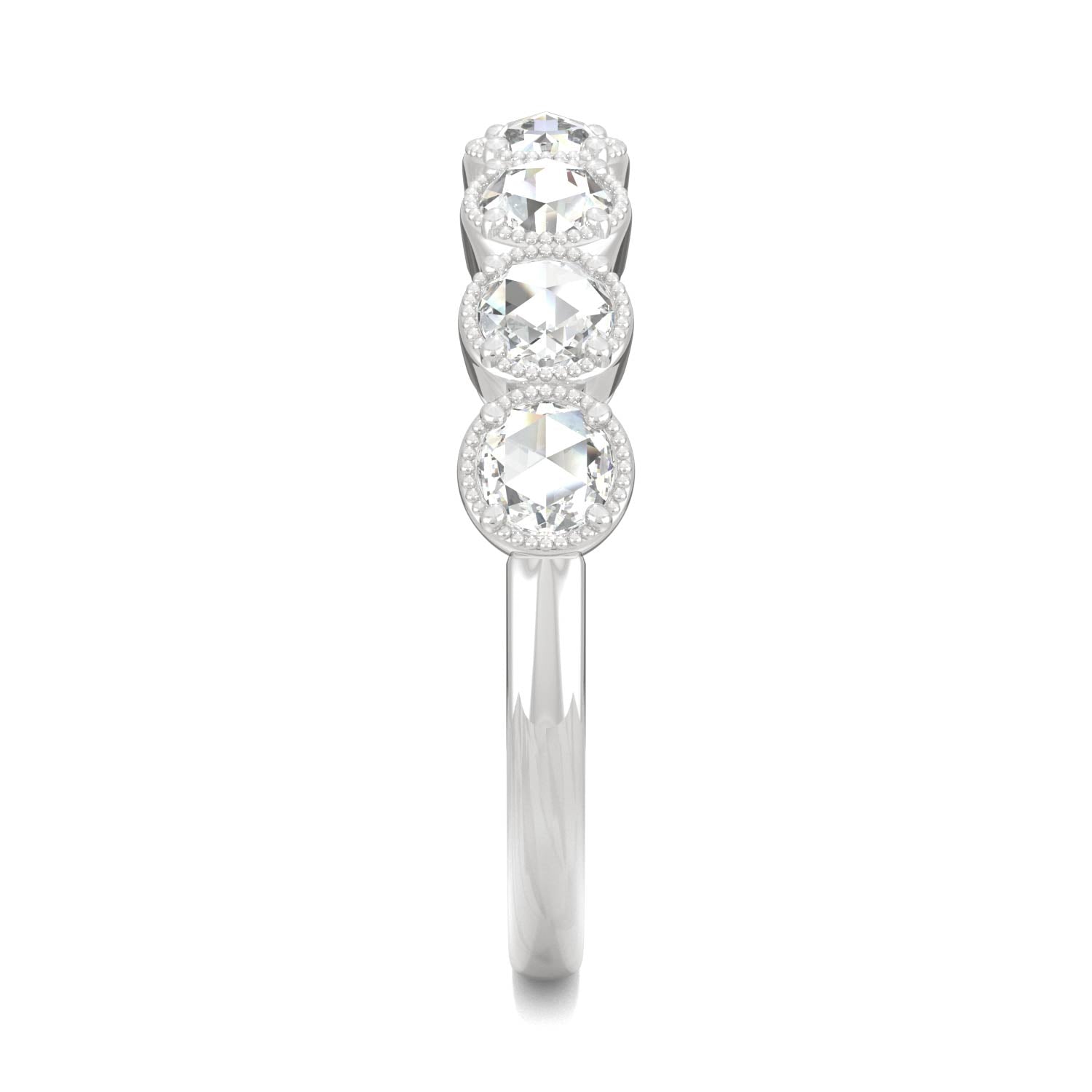 0.42 CTW DEW Rose-Cut Moissanite Seven-Stone Ring in 14K White Gold