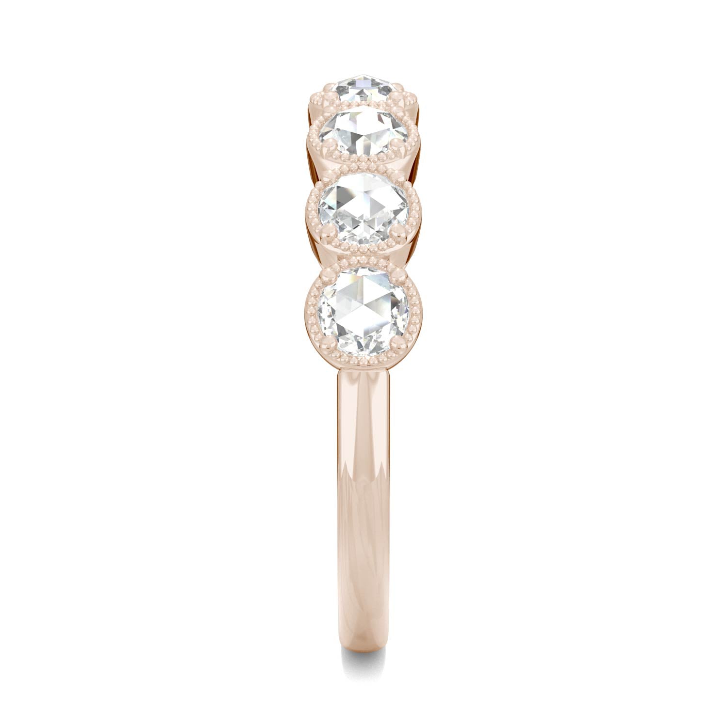 0.42 CTW DEW Rose-Cut Moissanite Seven-Stone Ring in 14K Rose Gold