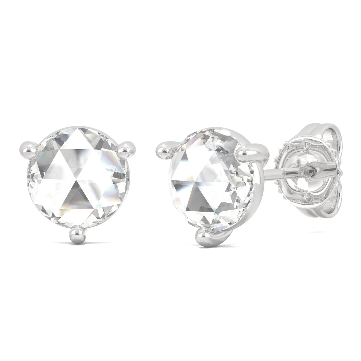 0.52 CTW DEW Round Moissanite Stud Earrings in 14K White Gold