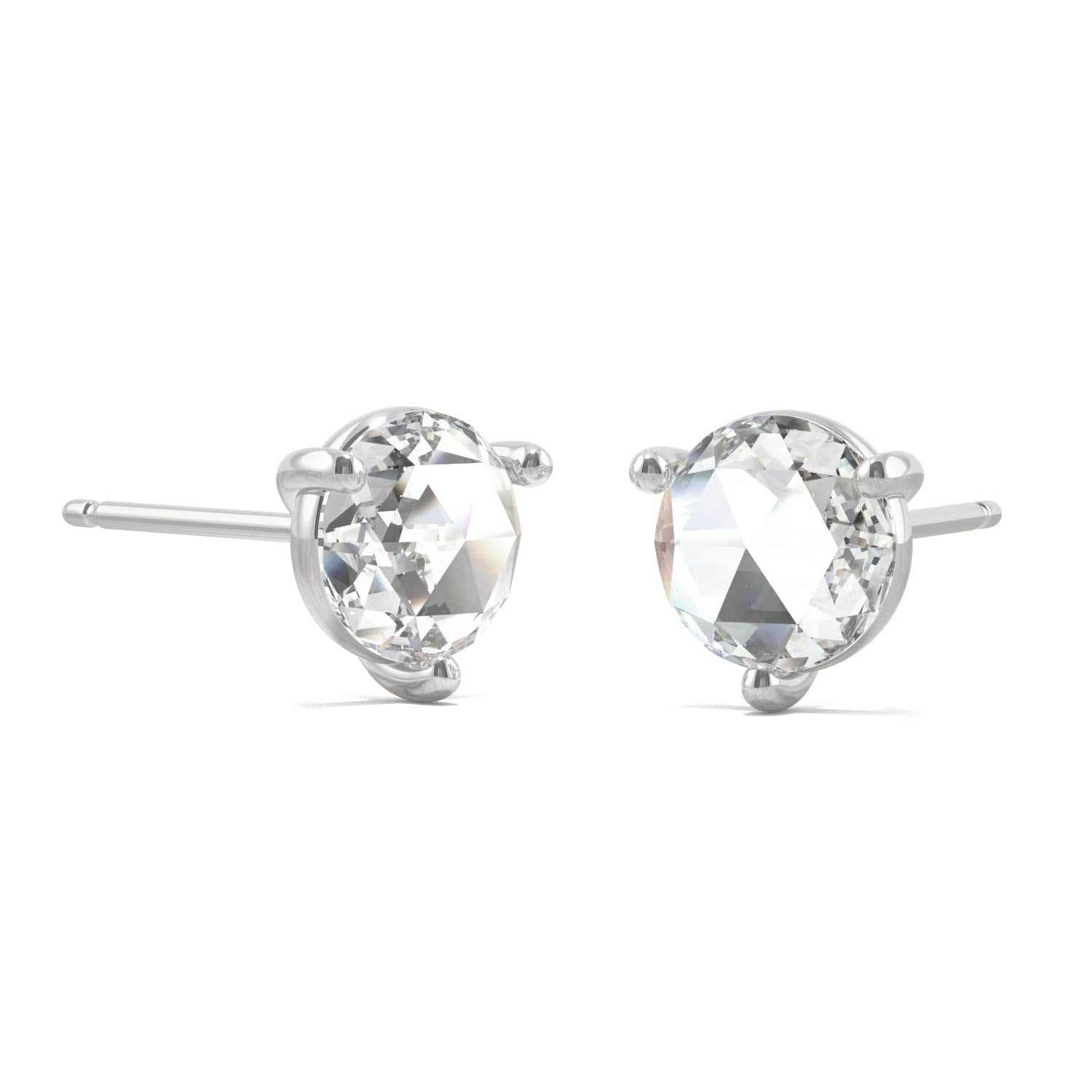 0.52 CTW DEW Round Moissanite Stud Earrings in 14K White Gold