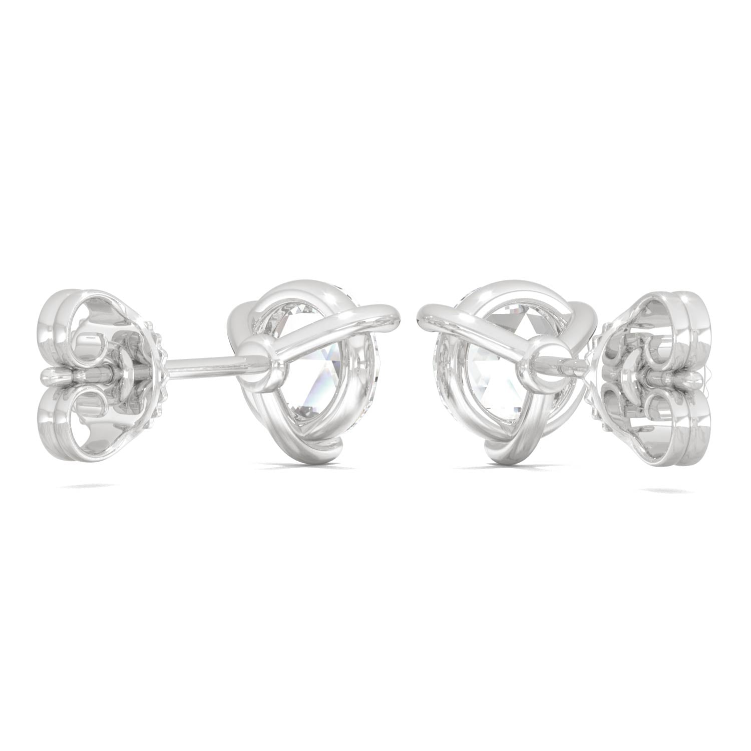 0.52 CTW DEW Round Moissanite Stud Earrings in 14K White Gold