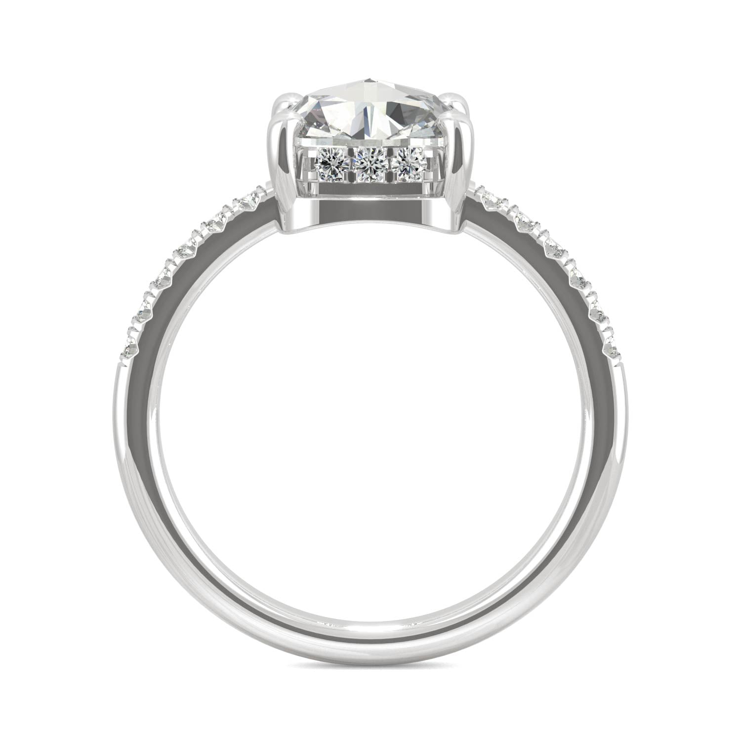 1.64 CTW DEW Cushion Moissanite Engagement Ring in 14K White Gold