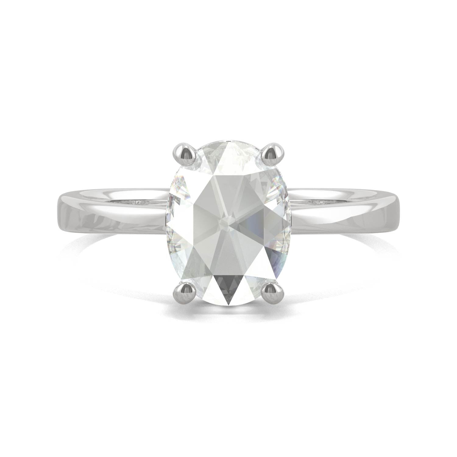 1.26 CTW DEW Oval Moissanite Halo Ring in 14K White Gold