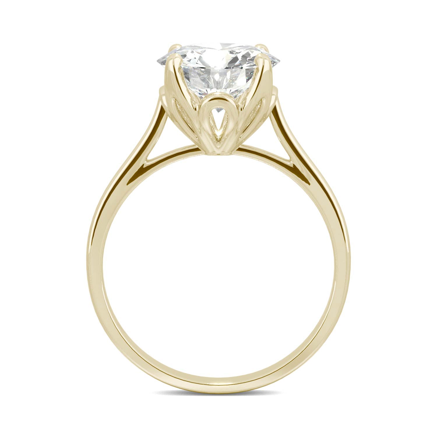 2.70 CTW DEW Round Moissanite Solitaire Engagement Ring in 14K Yellow Gold