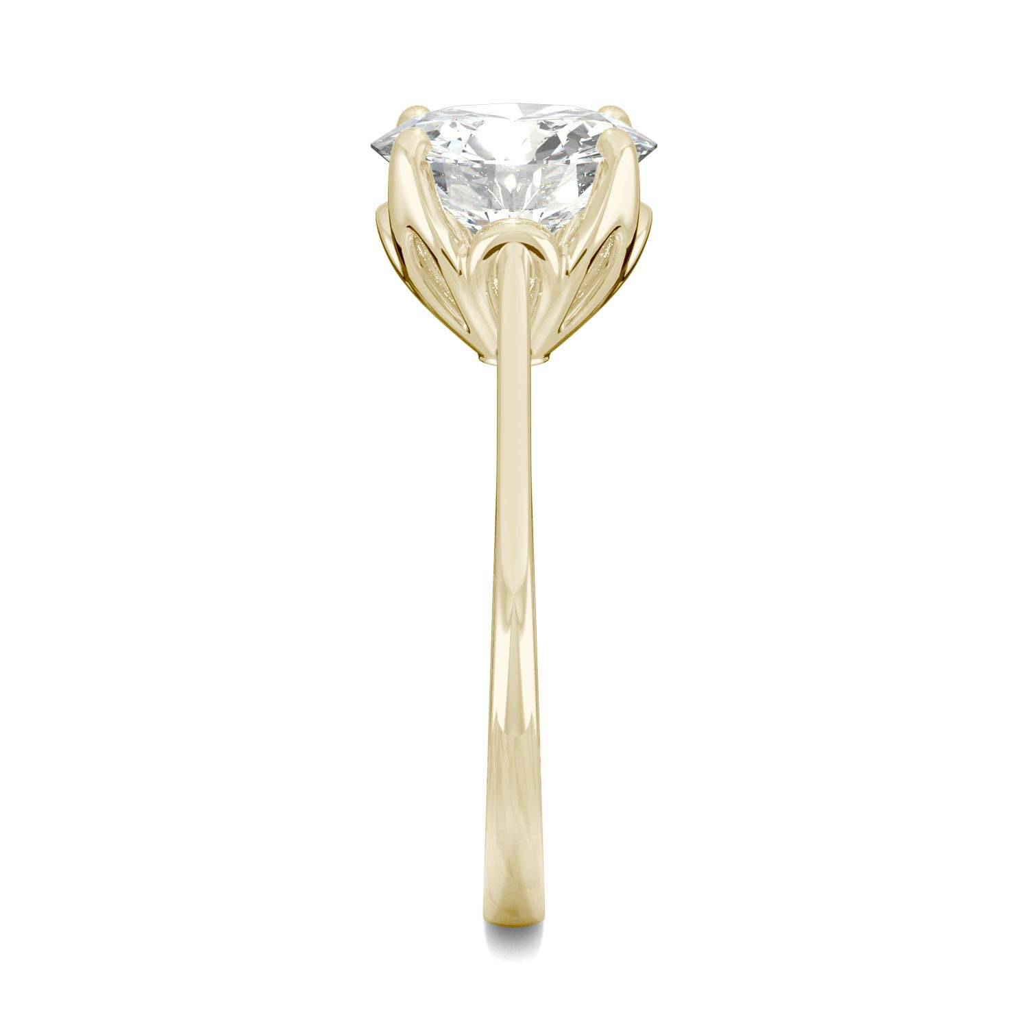 2.70 CTW DEW Round Moissanite Solitaire Engagement Ring in 14K Yellow Gold