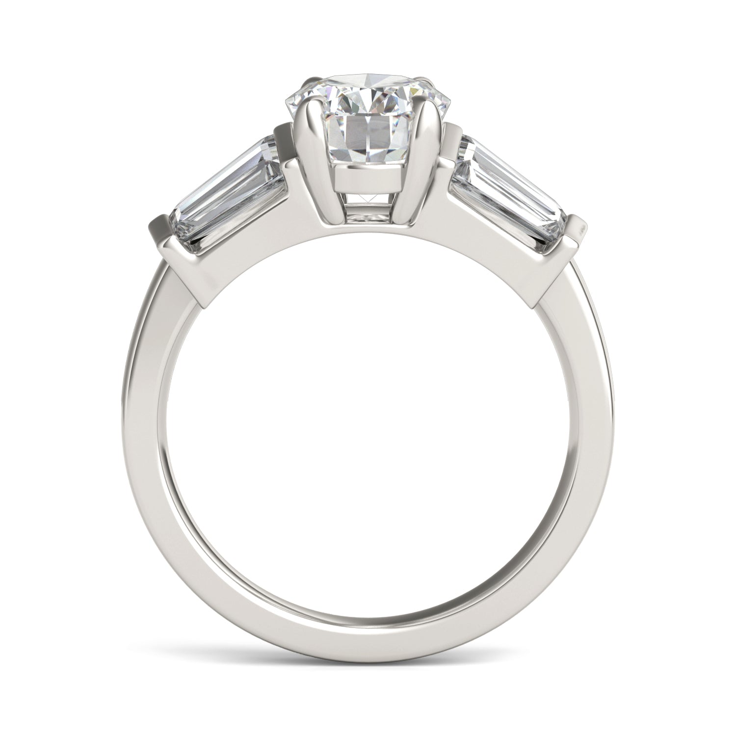 3.26 CTW DEW Oval Moissanite Five-Stone Ring in 14K White Gold