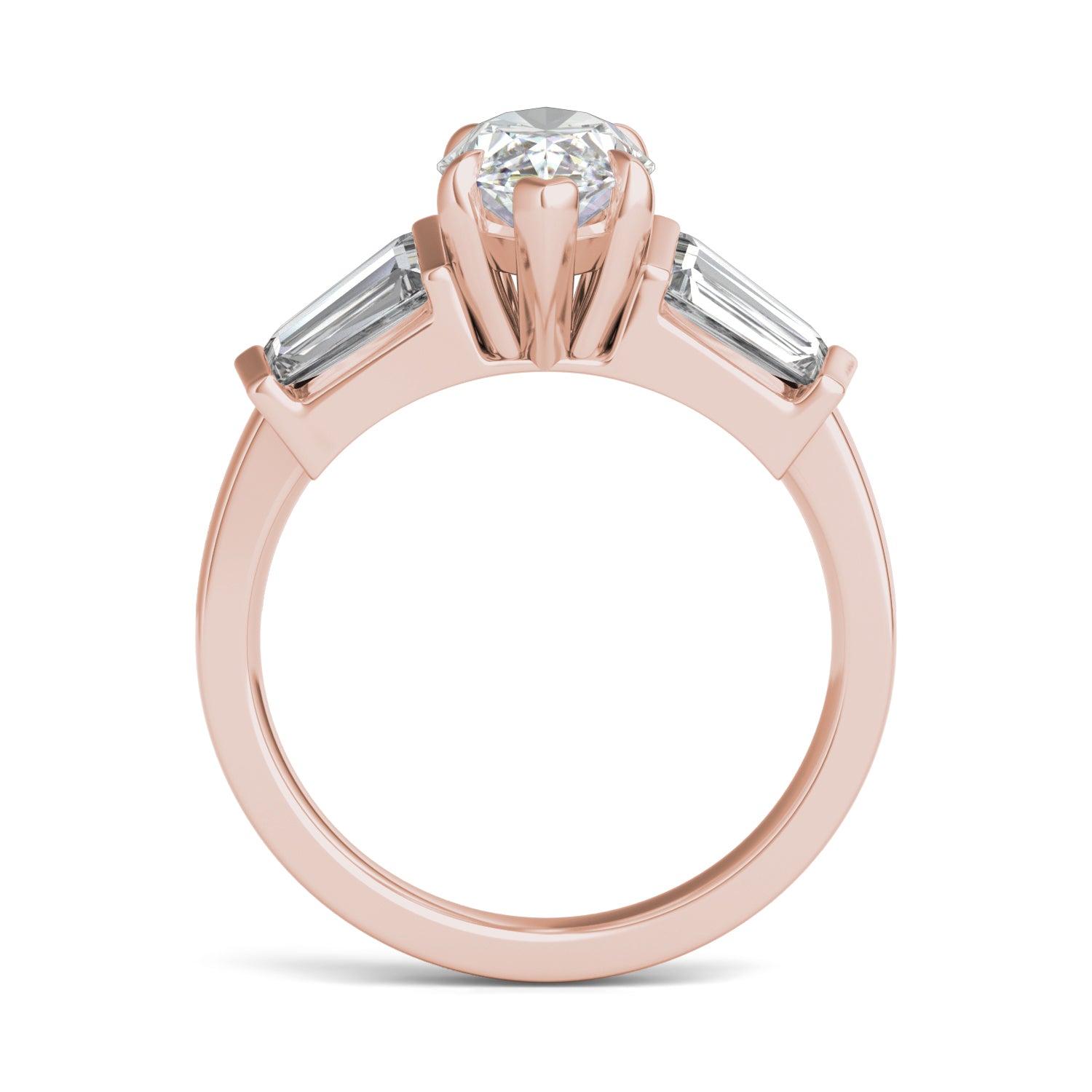 3.36 CTW DEW Marquise Moissanite Five Stone Ring in 14K Rose Gold