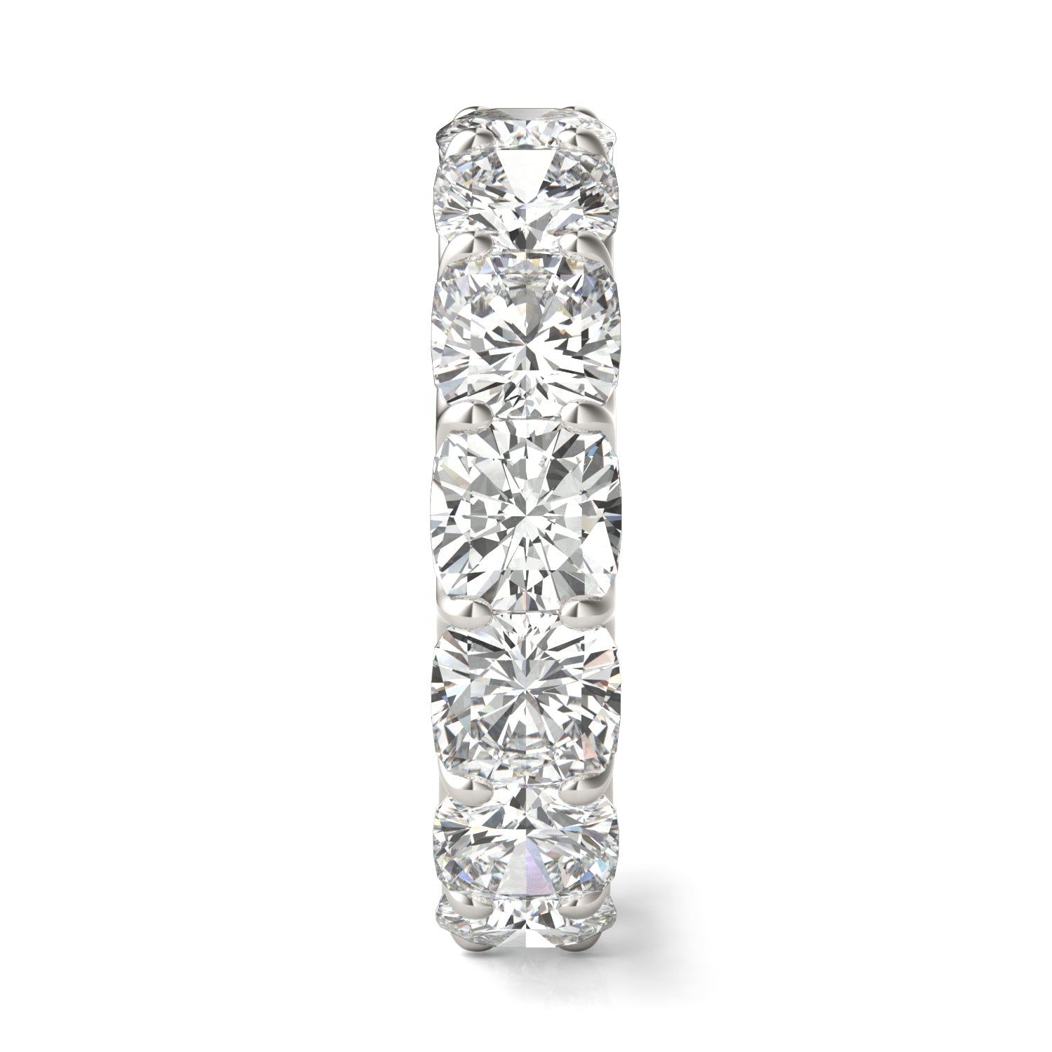 8.40 CTW DEW Cushion Moissanite Eternity Band in 14K White Gold