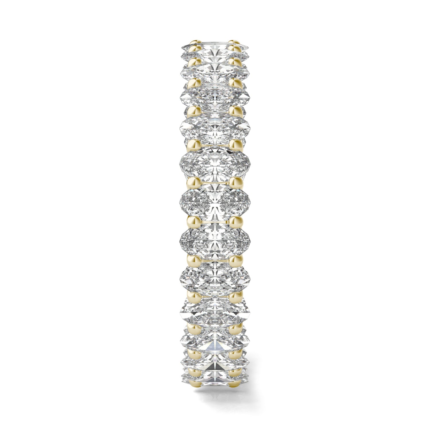 2.90 CTW DEW Oval Moissanite Eternity Band in 14K Yellow Gold