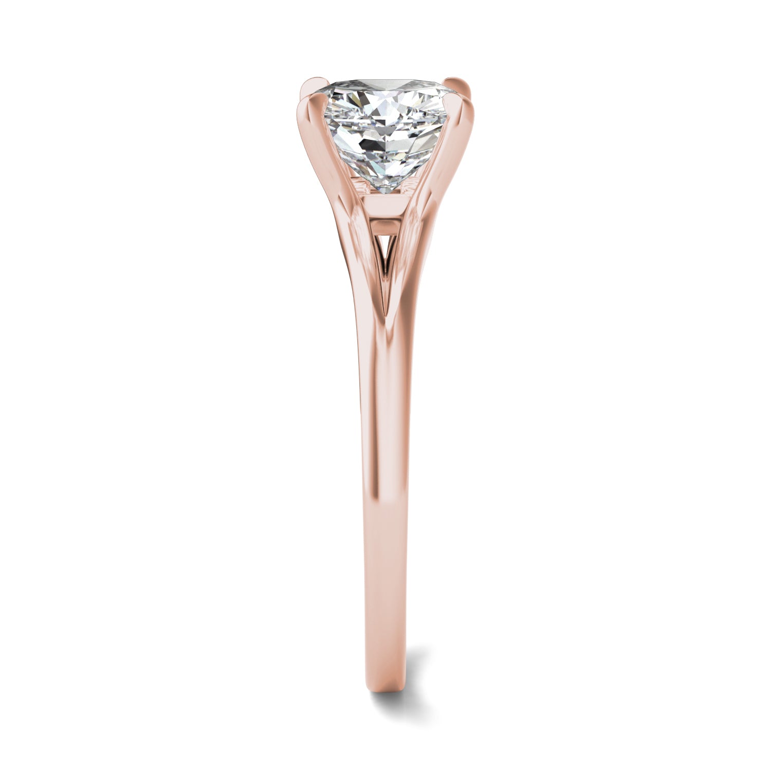 2.06 CTW DEW Cushion Moissanite Accented Ring in 14K Rose Gold