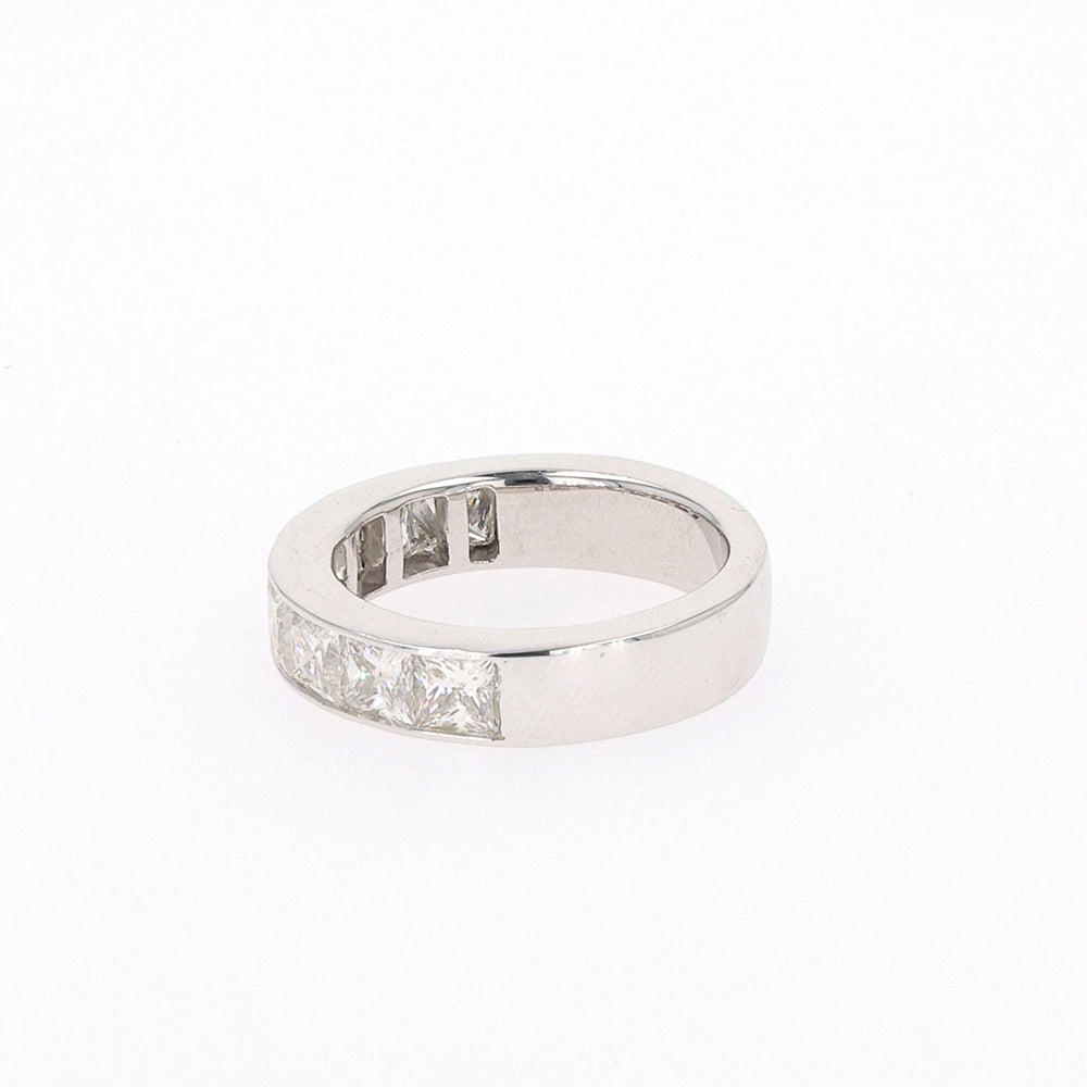 2.96 CTW DEW Square Moissanite Channel-Set Band in Sterling Silver