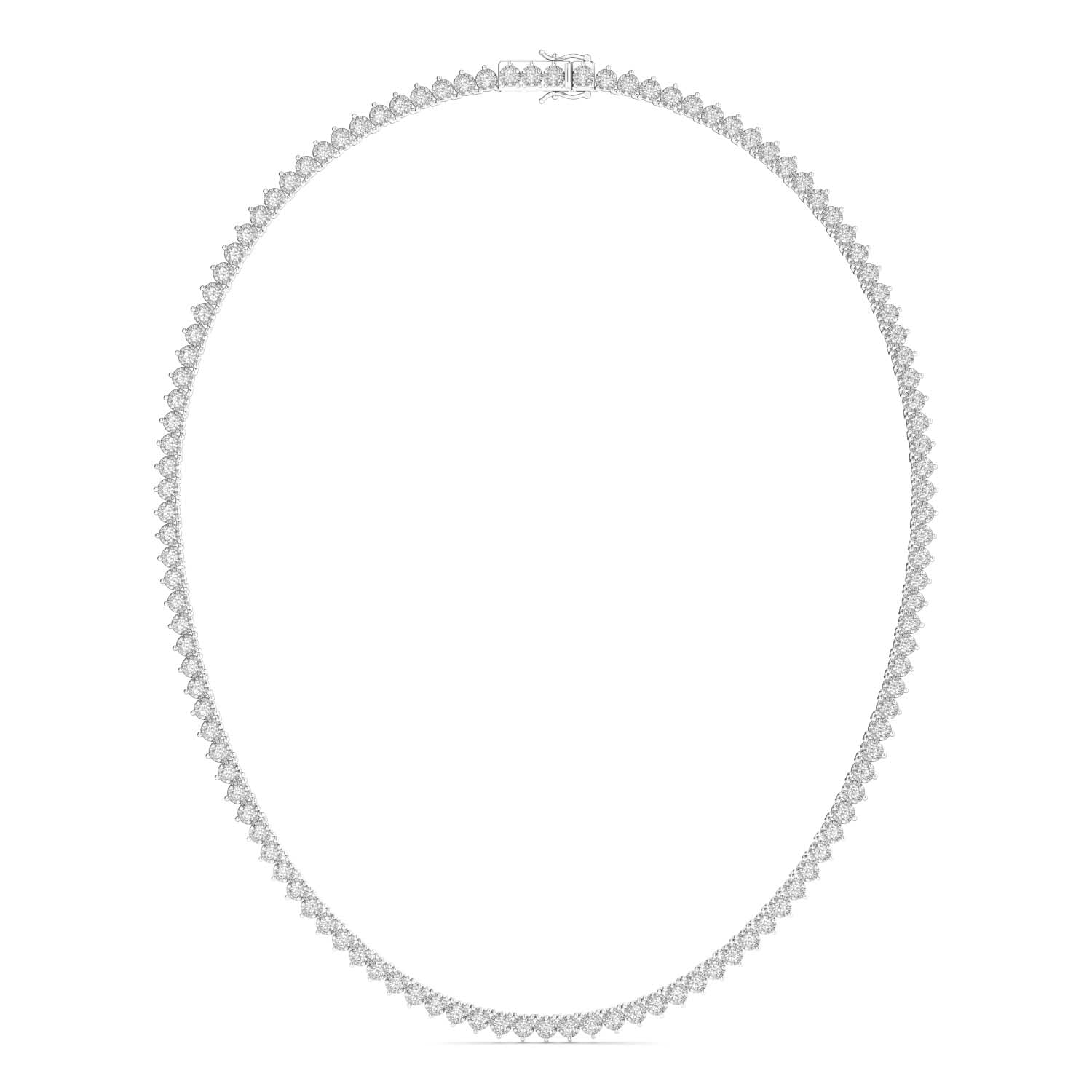 5.57 CTW DEW Round Moissanite Tennis Necklace in Sterling Silver