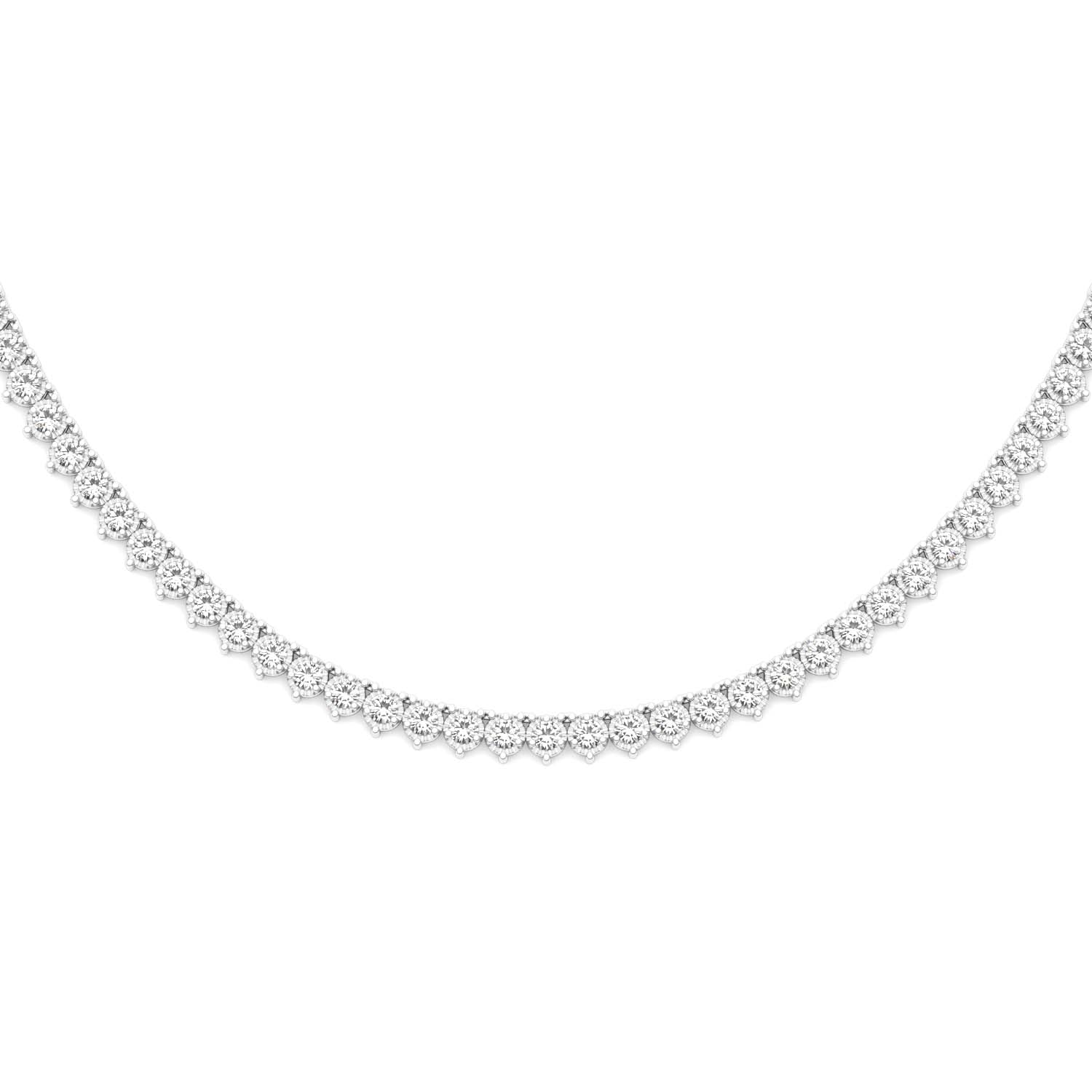 5.57 CTW DEW Round Moissanite Tennis Necklace in Sterling Silver