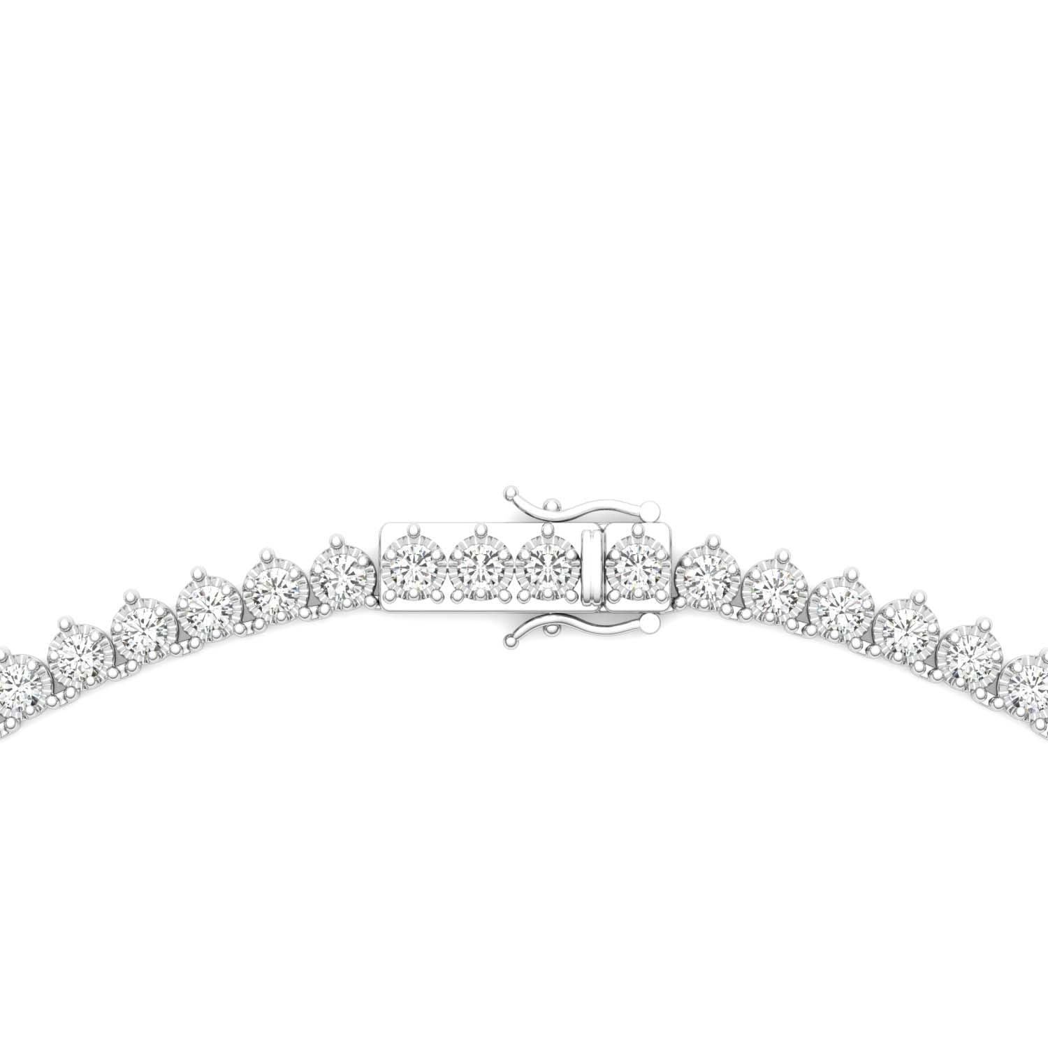 5.57 CTW DEW Round Moissanite Tennis Necklace in Sterling Silver