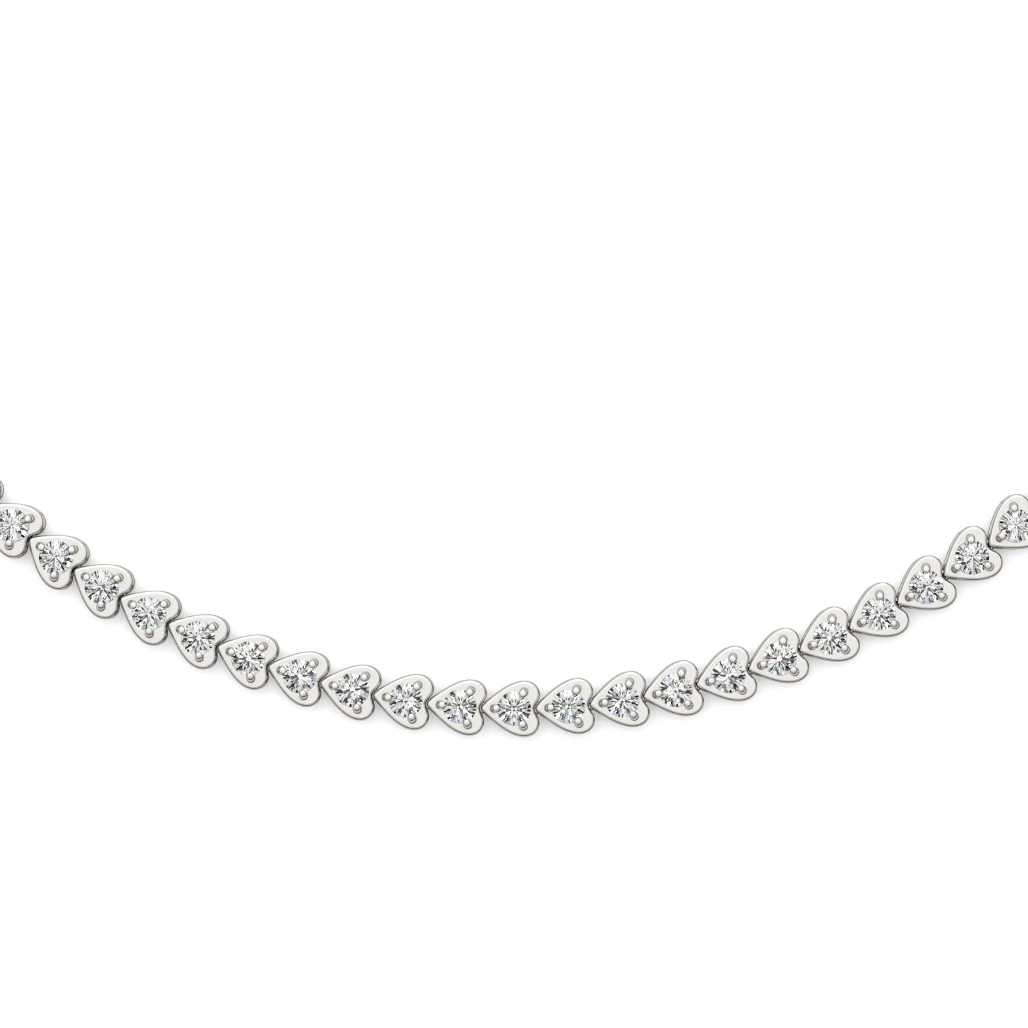 2.18 CTW DEW Round Moissanite Classic Necklace in 925 White Silver
