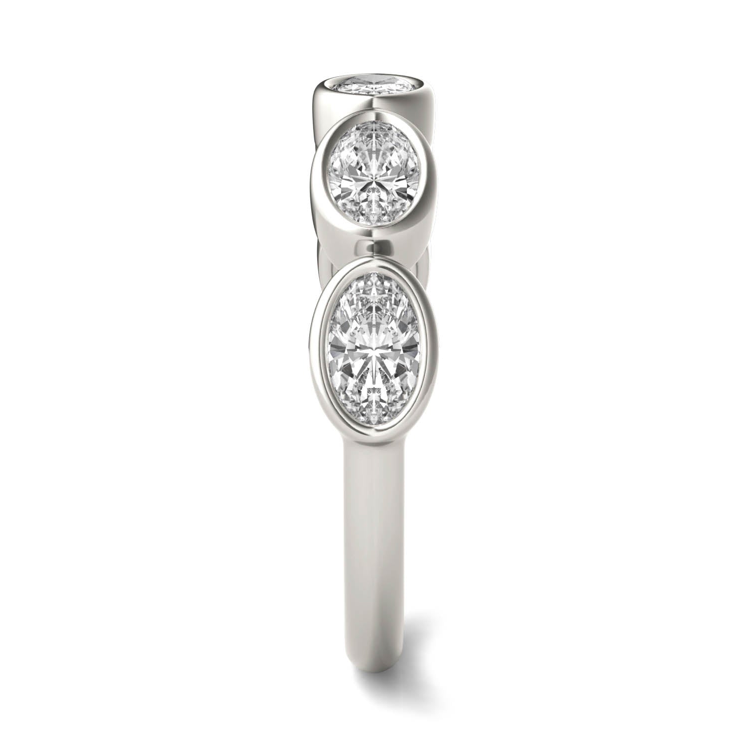 1.3 CTW DEW Oval Moissanite Five-Stone Band in Sterling Silver
