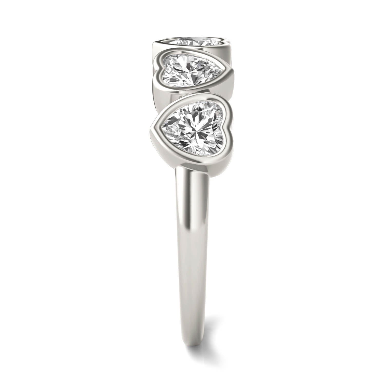 1.15 CTW DEW Heart Moissanite Five-Stone Band in Sterling Silver