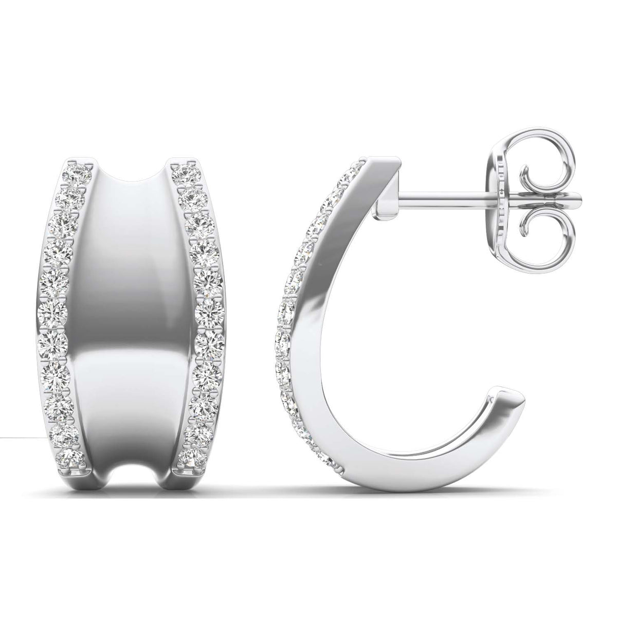 Forever Bright 0.47 CTW Moissanite Prospera Stud Earrings Silver or Gold Vermeil