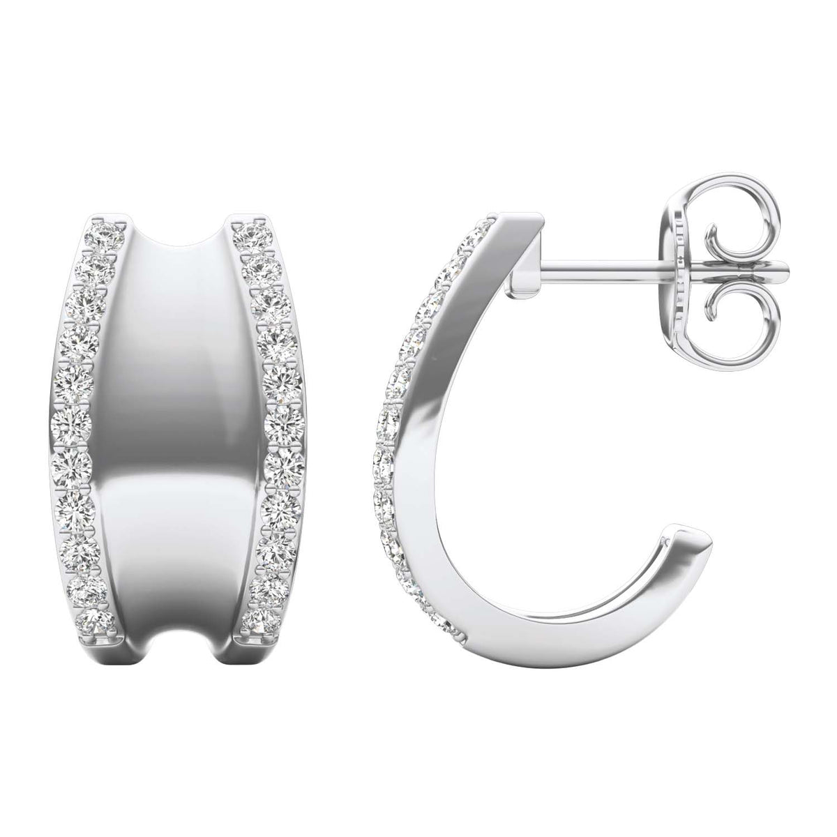 Forever Bright 0.47 CTW Moissanite Prospera Stud Earrings Silver or Gold Vermeil