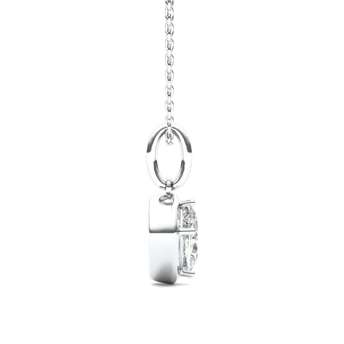 Forever Bright 0.91 CTW Moissanite Elongated Cushion Bezel Pendant in 925 Silver