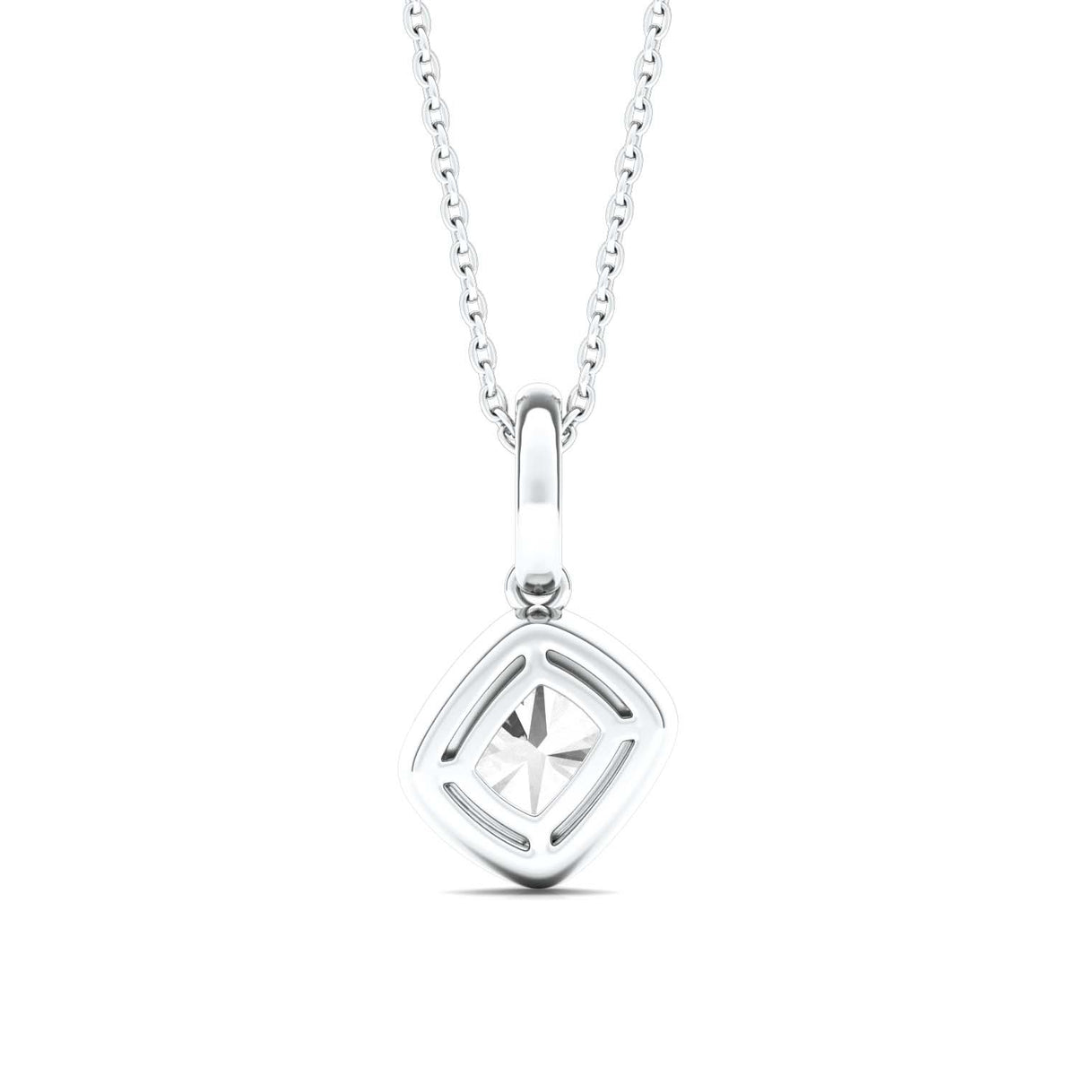 Forever Bright 0.91 CTW Moissanite Elongated Cushion Bezel Pendant in 925 Silver