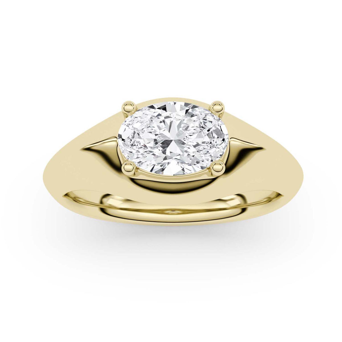 Forever Bright 1.41 CTW Moissanite Long Cushion Solitaire Ring 14K Gold Vermeil