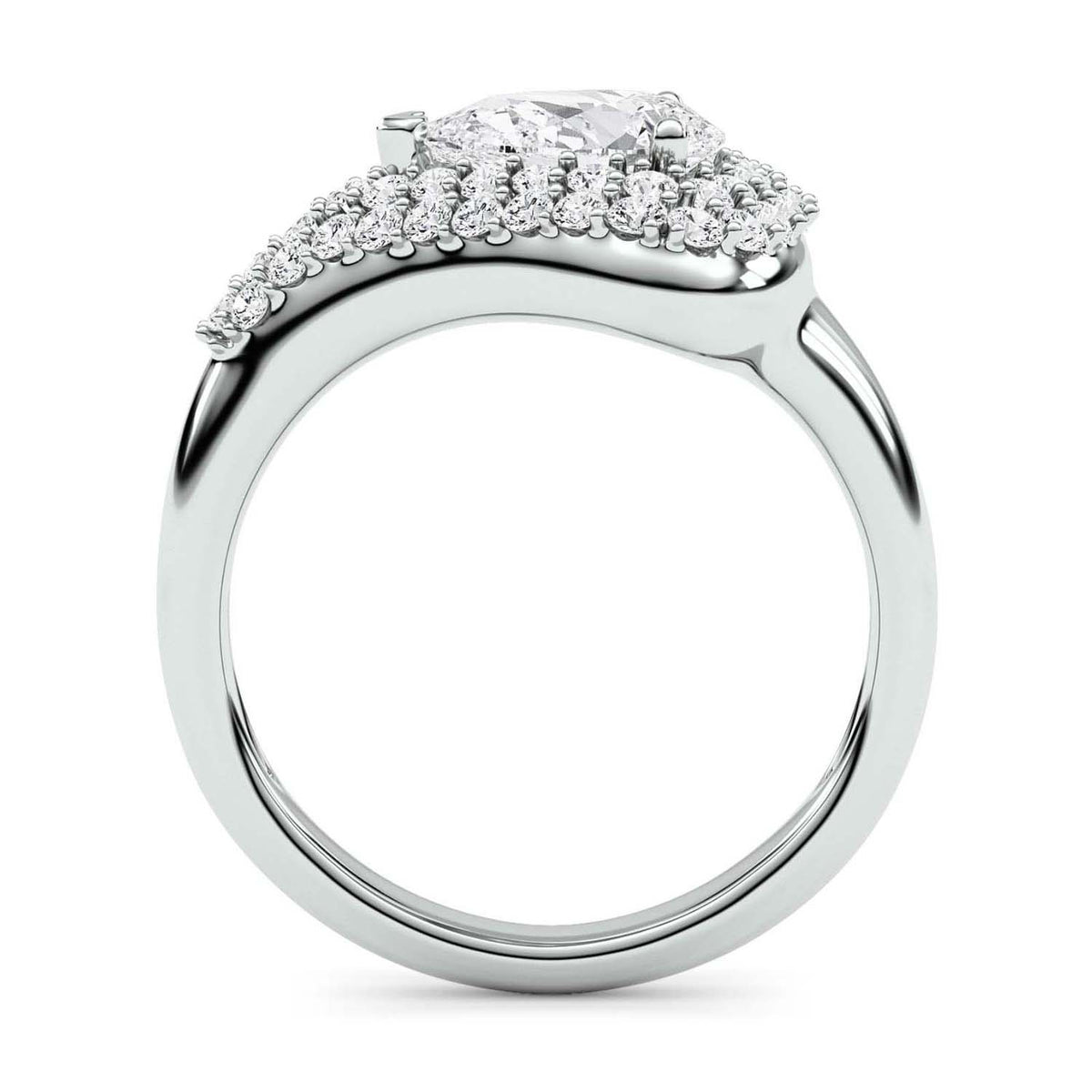 Forever Bright 1.27 CTW Moissanite Pear Margaux Ring Silver or Gold Vermeil