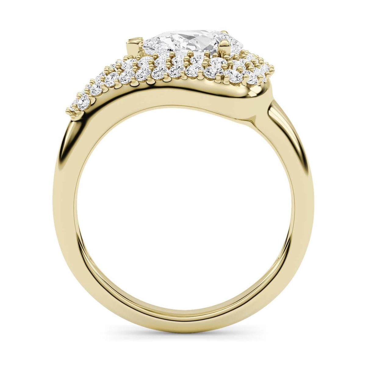 Forever Bright 1.27 CTW Moissanite Pear Margaux Ring Silver or Gold Vermeil