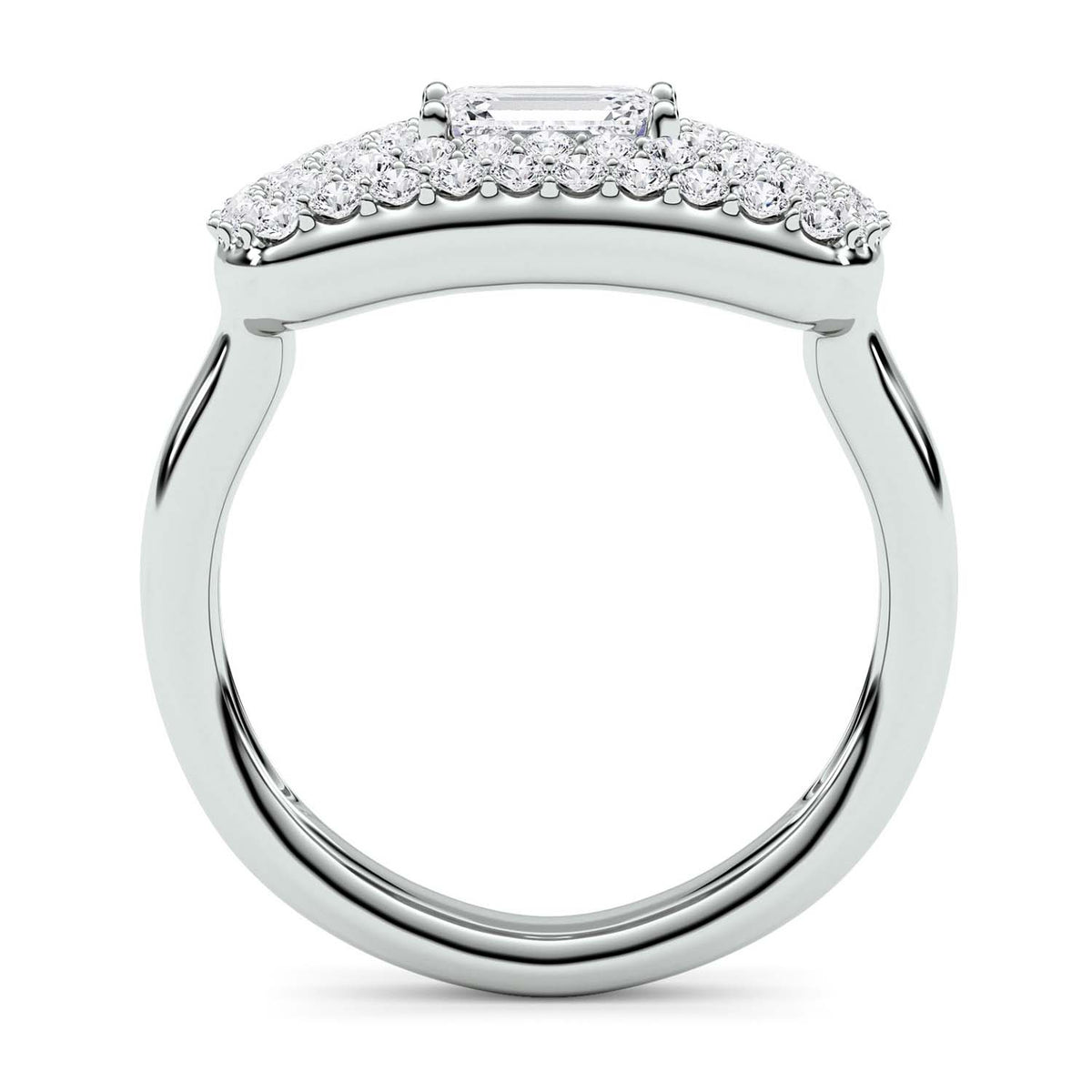 Forever Bright 1.19 CTW Moissanite Emerald Margaux Ring Silver or Gold Vermeil