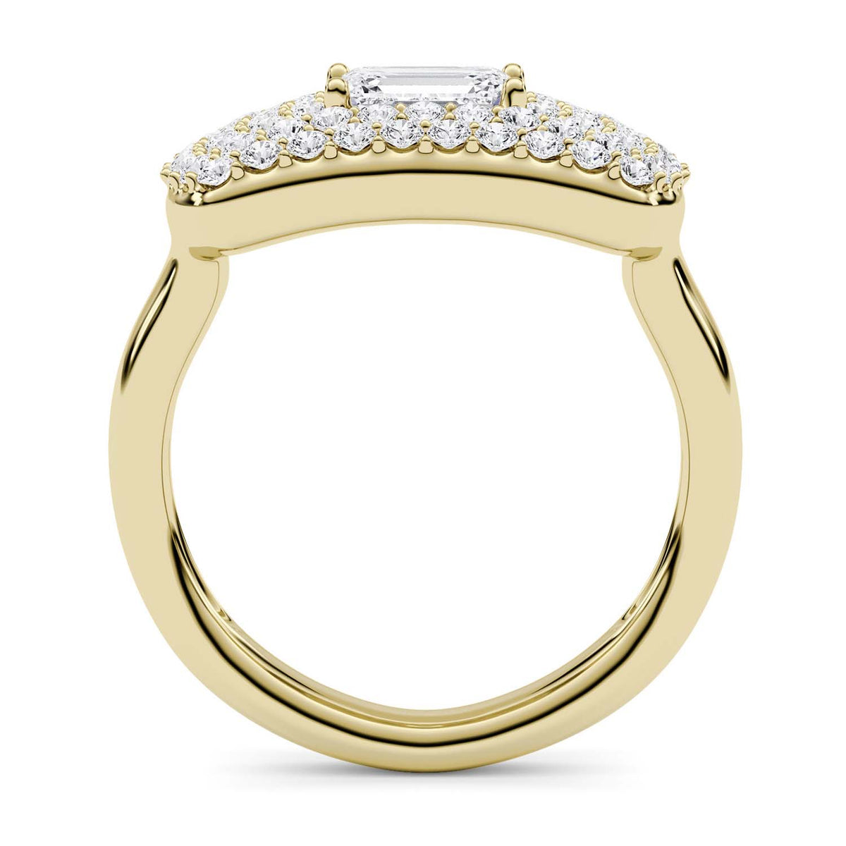 Forever Bright 1.19 CTW Moissanite Emerald Margaux Ring Silver or Gold Vermeil
