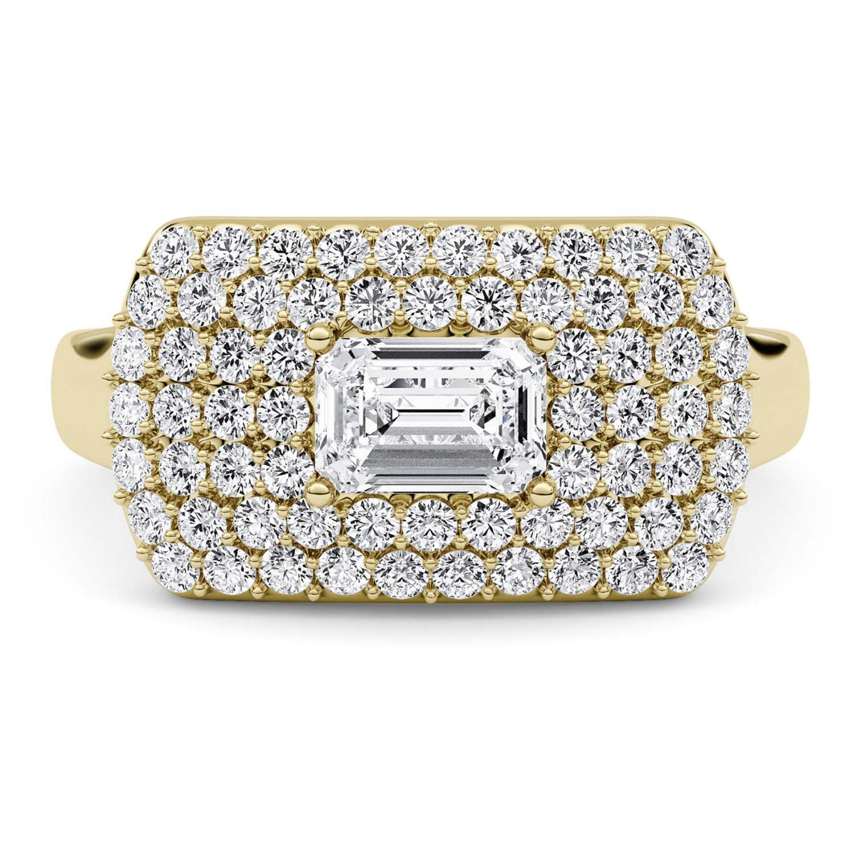 Forever Bright 1.19 CTW Moissanite Emerald Margaux Ring Silver or Gold Vermeil