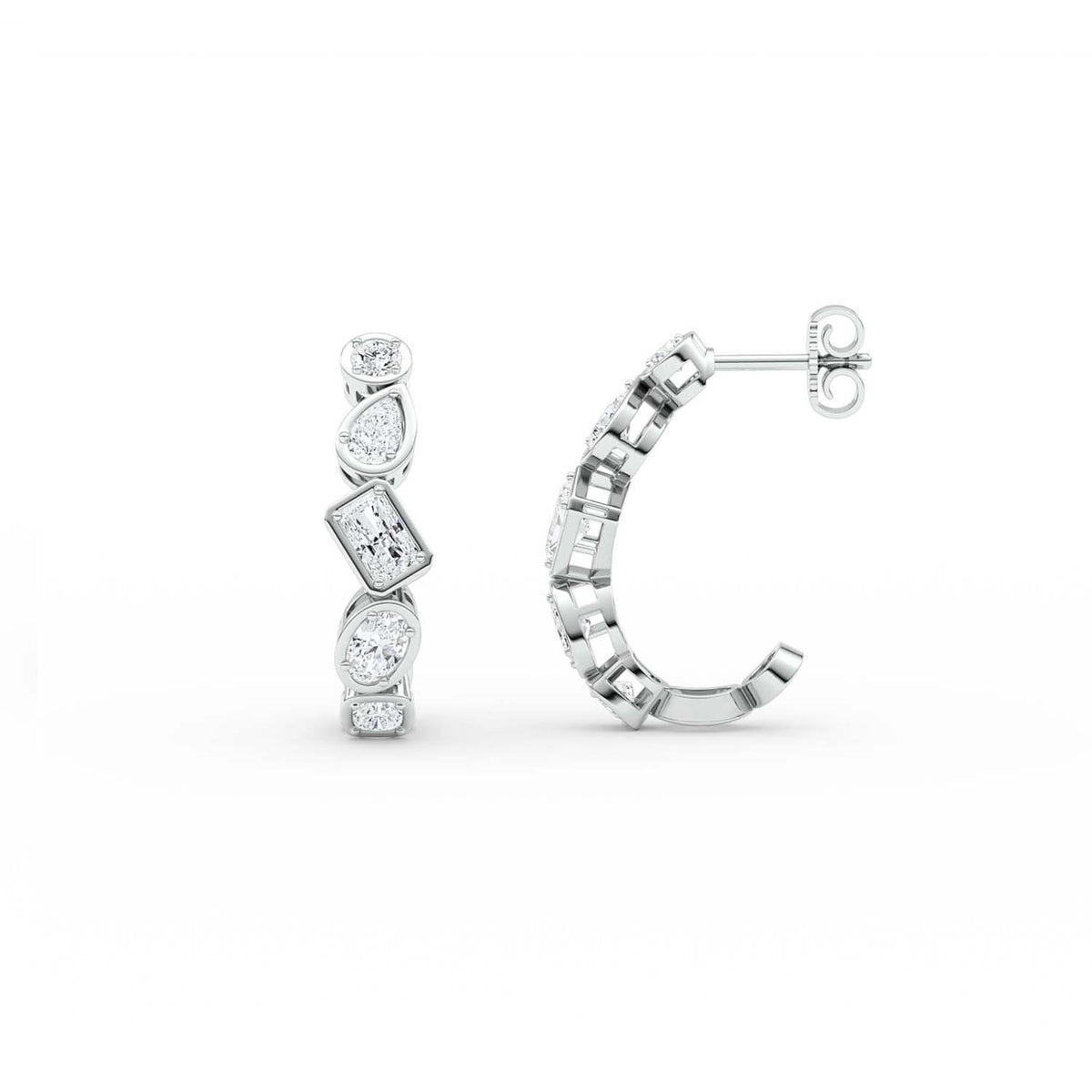 Forever Bright 1.74 CTW Moissanite Cushion Stud Earrings in Sterling Silver