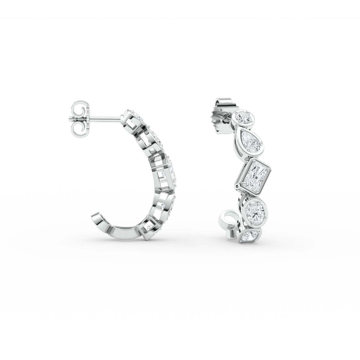 Forever Bright 1.74 CTW Moissanite Cushion Stud Earrings in Sterling Silver