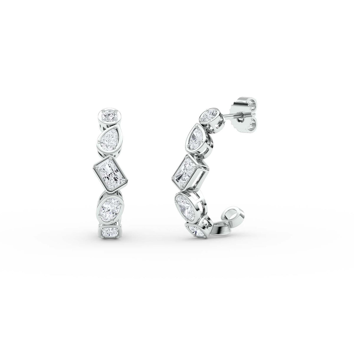 Forever Bright 1.74 CTW Moissanite Cushion Stud Earrings in Sterling Silver