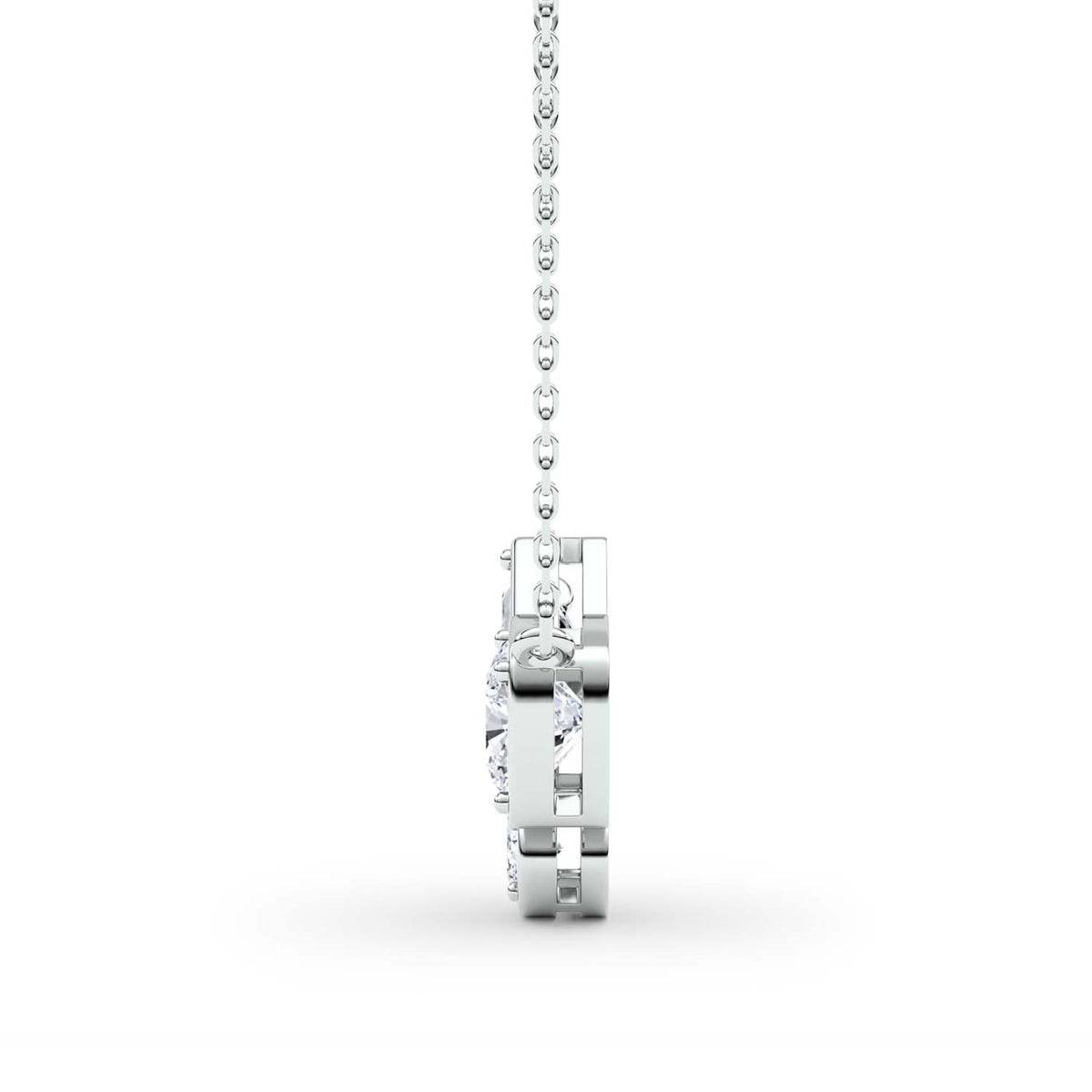 Forever Bright 1.87 CTW Moissanite Geometric Necklace Silver or Gold Vermeil
