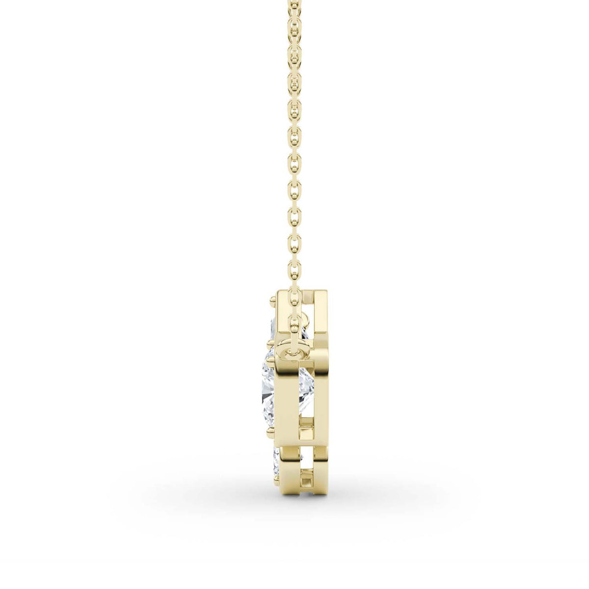 Forever Bright 1.87 CTW Moissanite Geometric Necklace Silver or Gold Vermeil